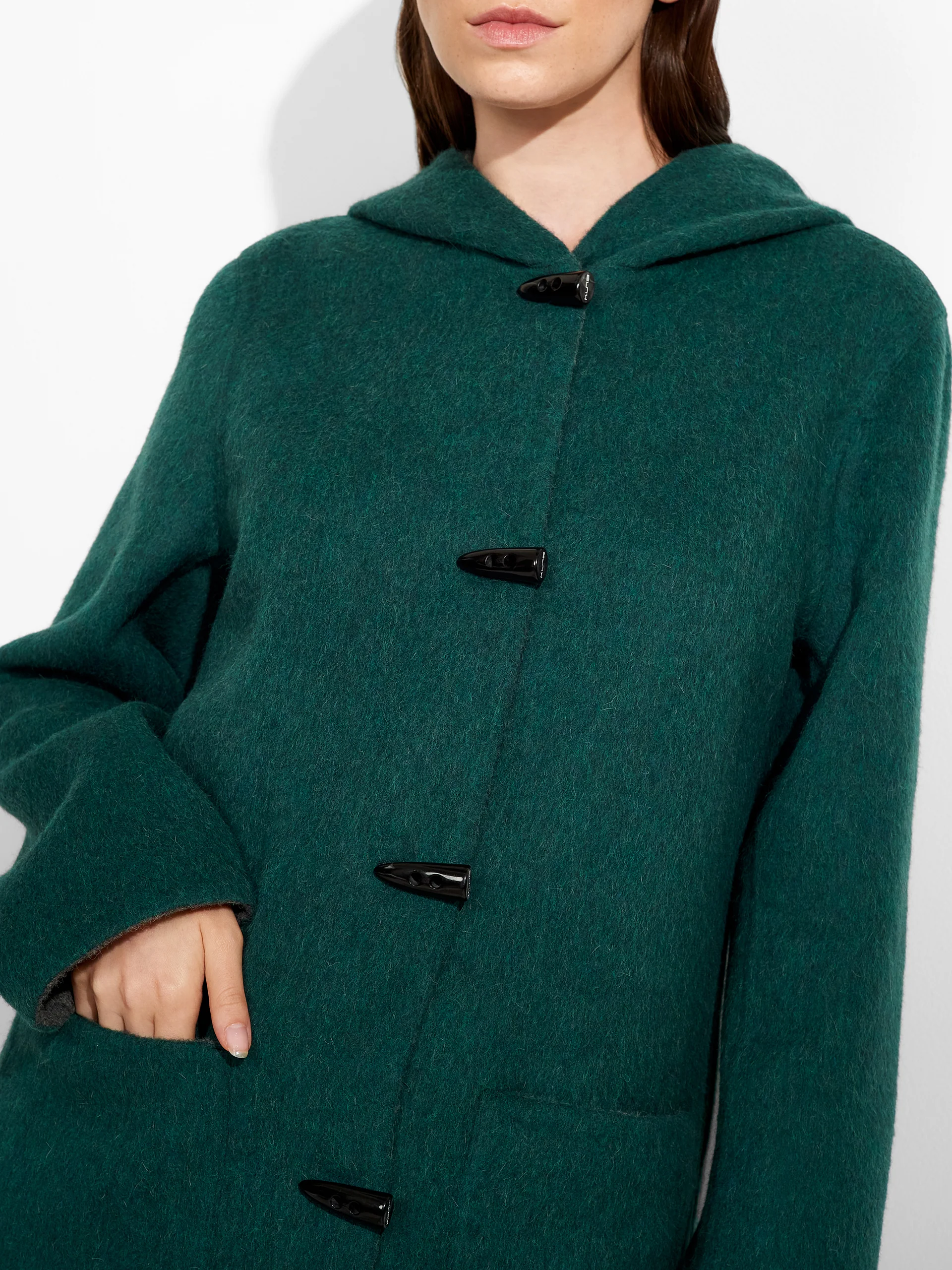 Abrigo Alaia De Baby Alpaca Color Verde - Image 6