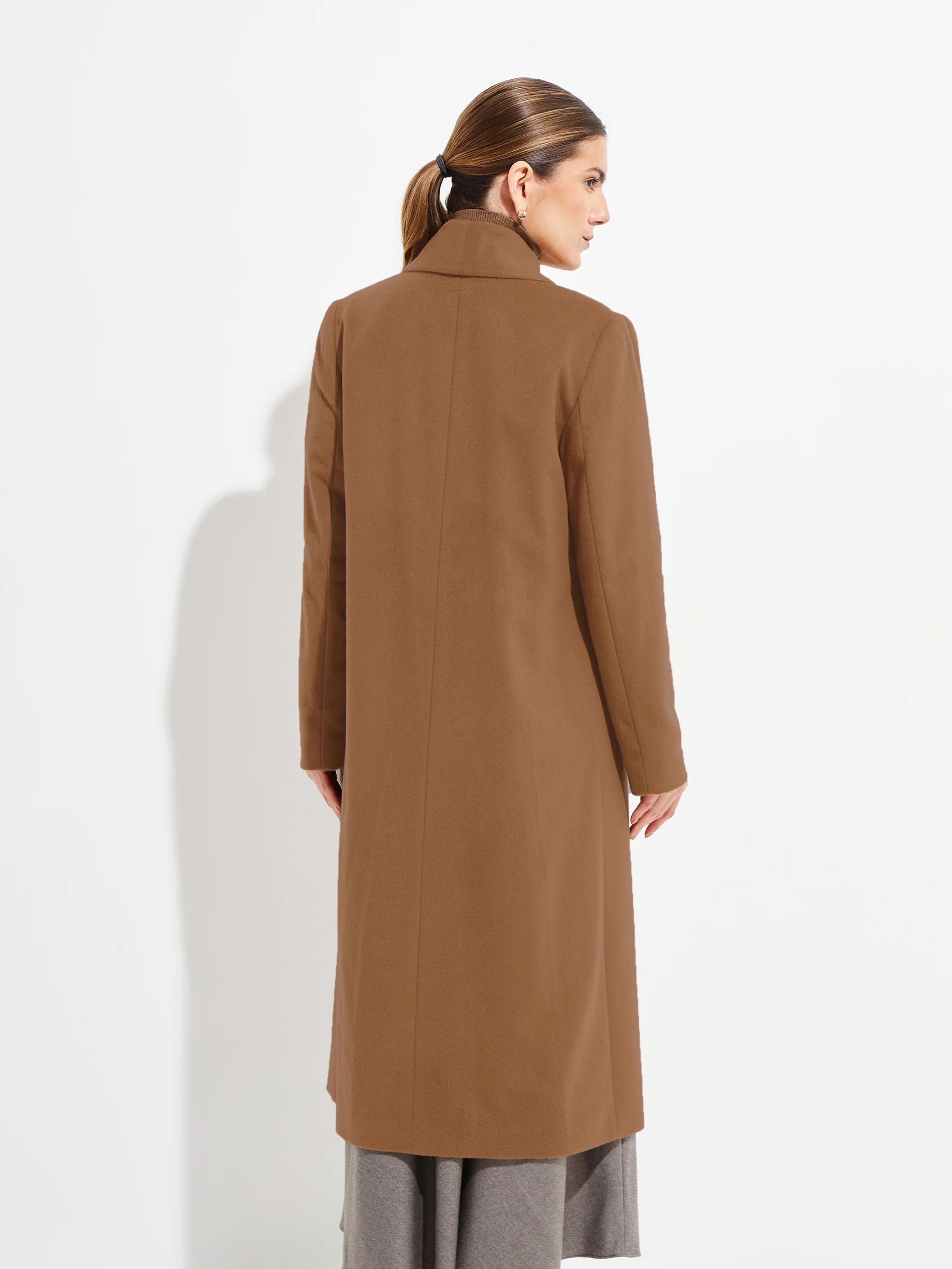 Abrigo Long Swing De Vicuña Color Camel - Image 3