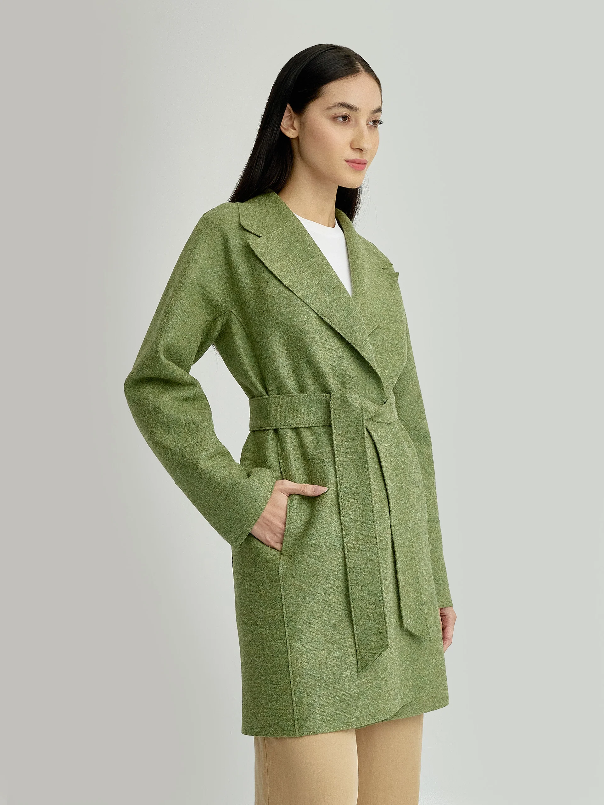 Abrigo Yrene De Alpaca Color Verde - Image 2