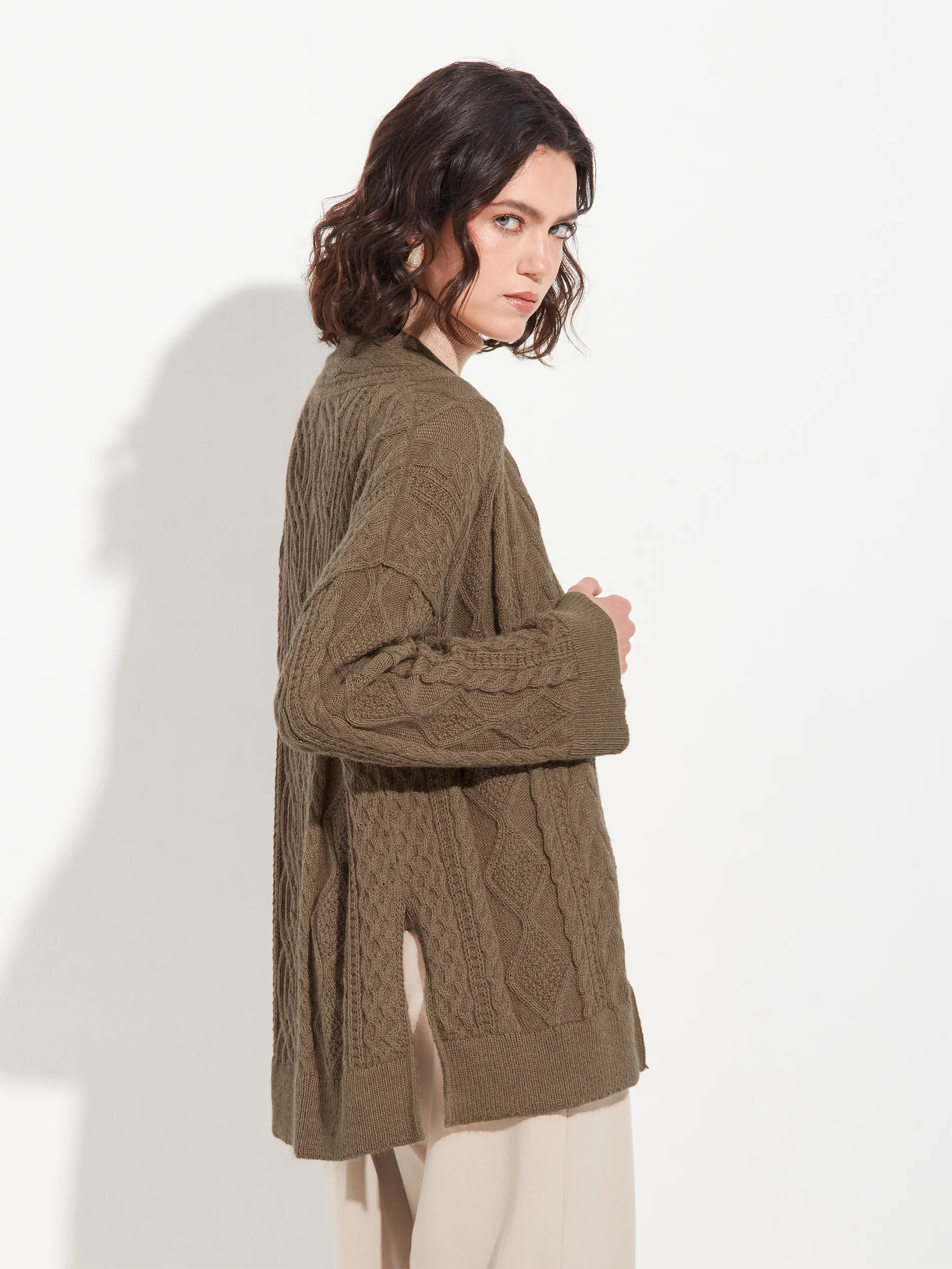 Cárdigan Bertha De Baby Alpaca Color Camel - Image 3