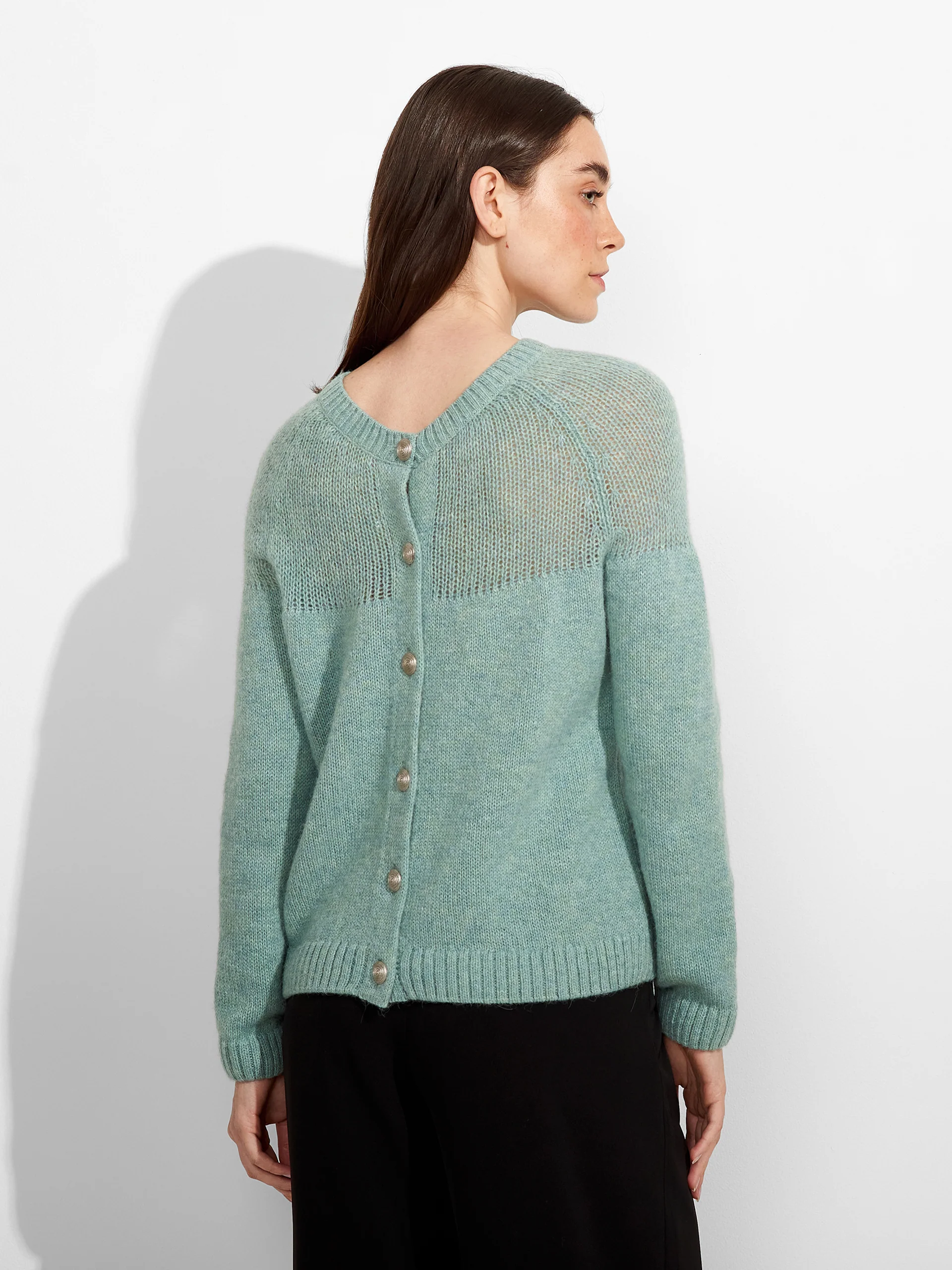 Cárdigan Zabine De Baby Alpaca Color Celeste - Image 3