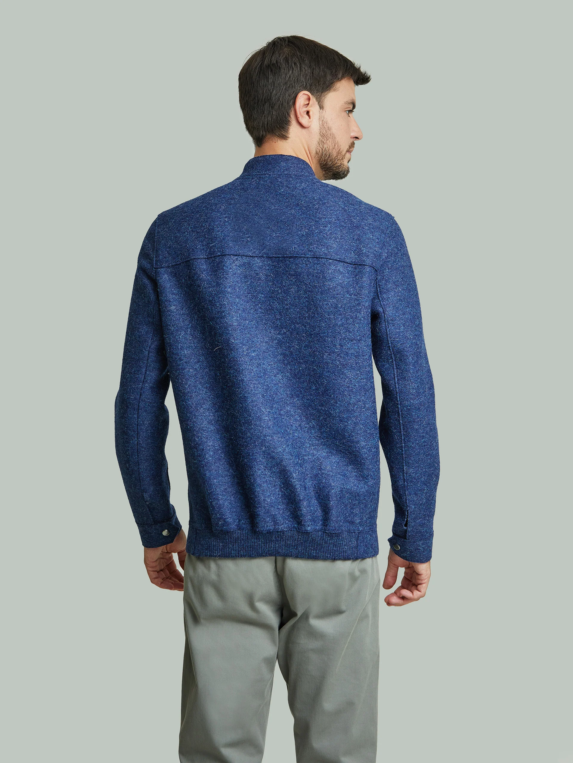 Casaca Ysmael De Alpaca Color Azul - Image 3