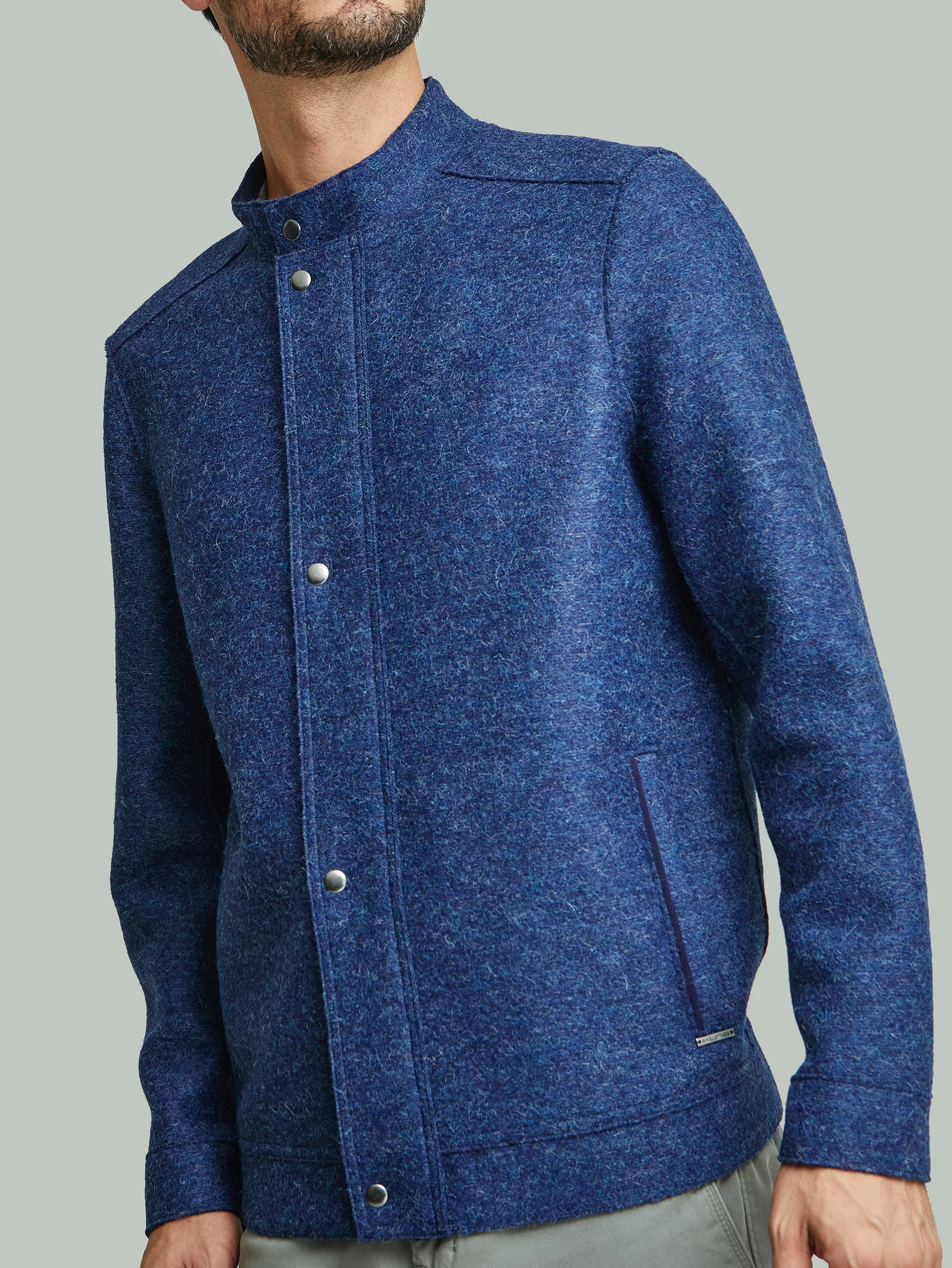 Casaca Ysmael De Alpaca Color Azul - Image 5