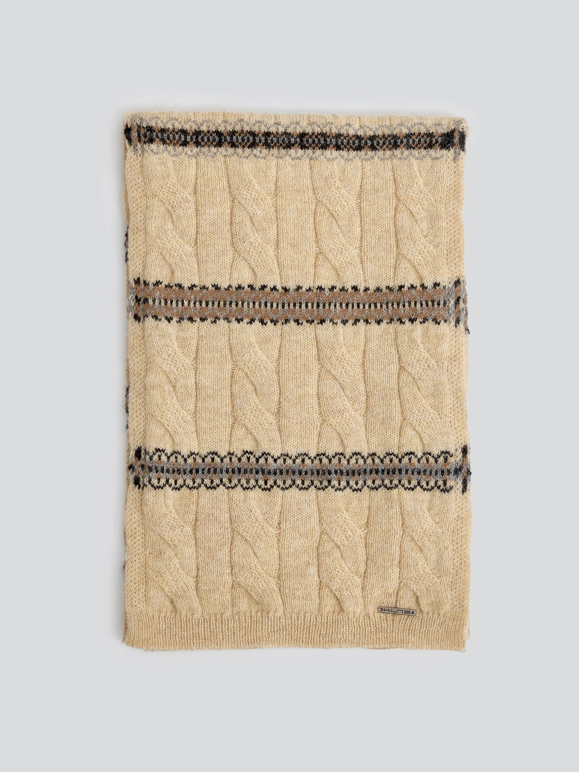Chalina Yoke Scarf De Baby Alpaca Color Beige - Image 2