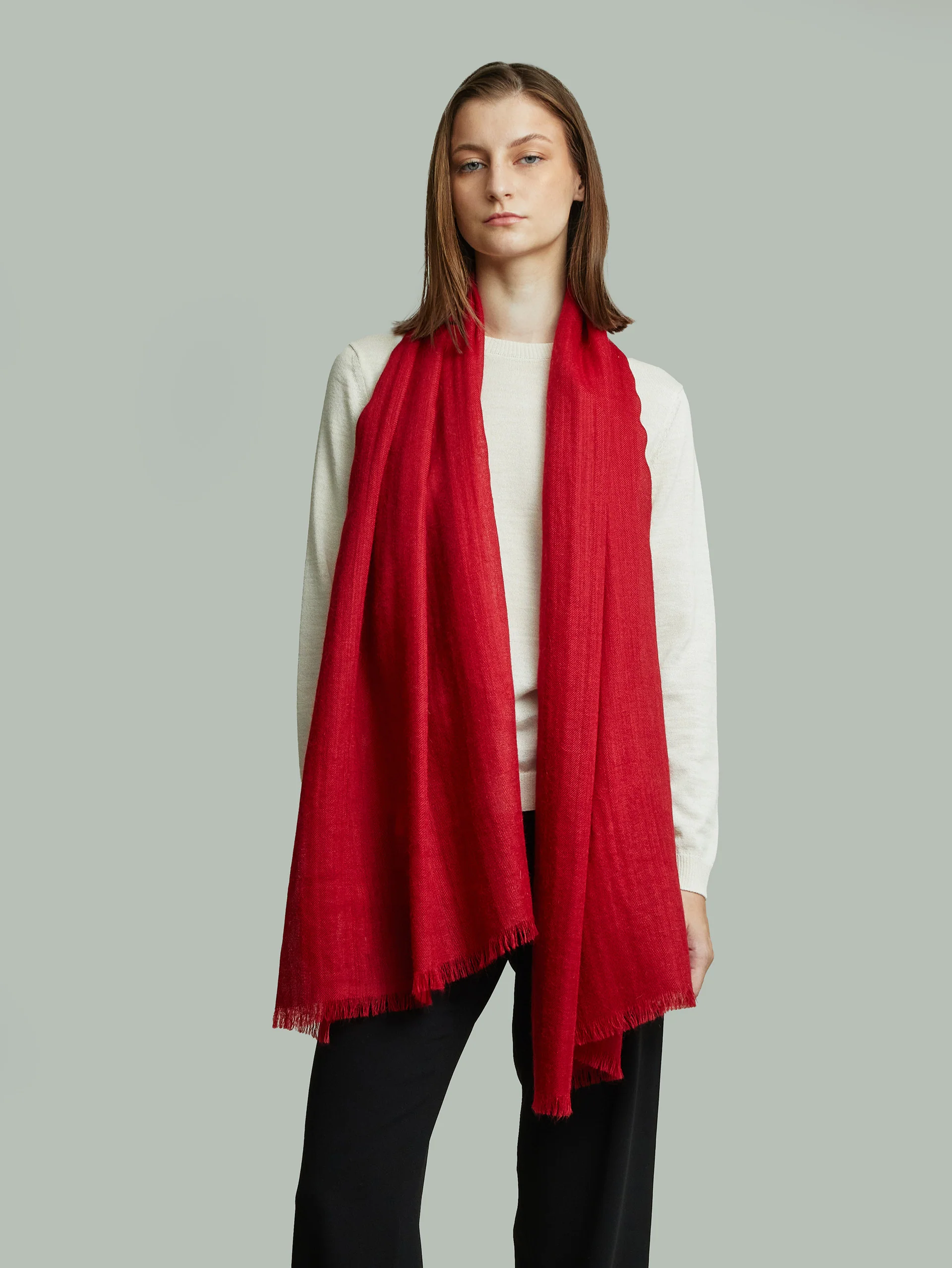 Estola Amareto De Baby Alpaca Color Scarlett