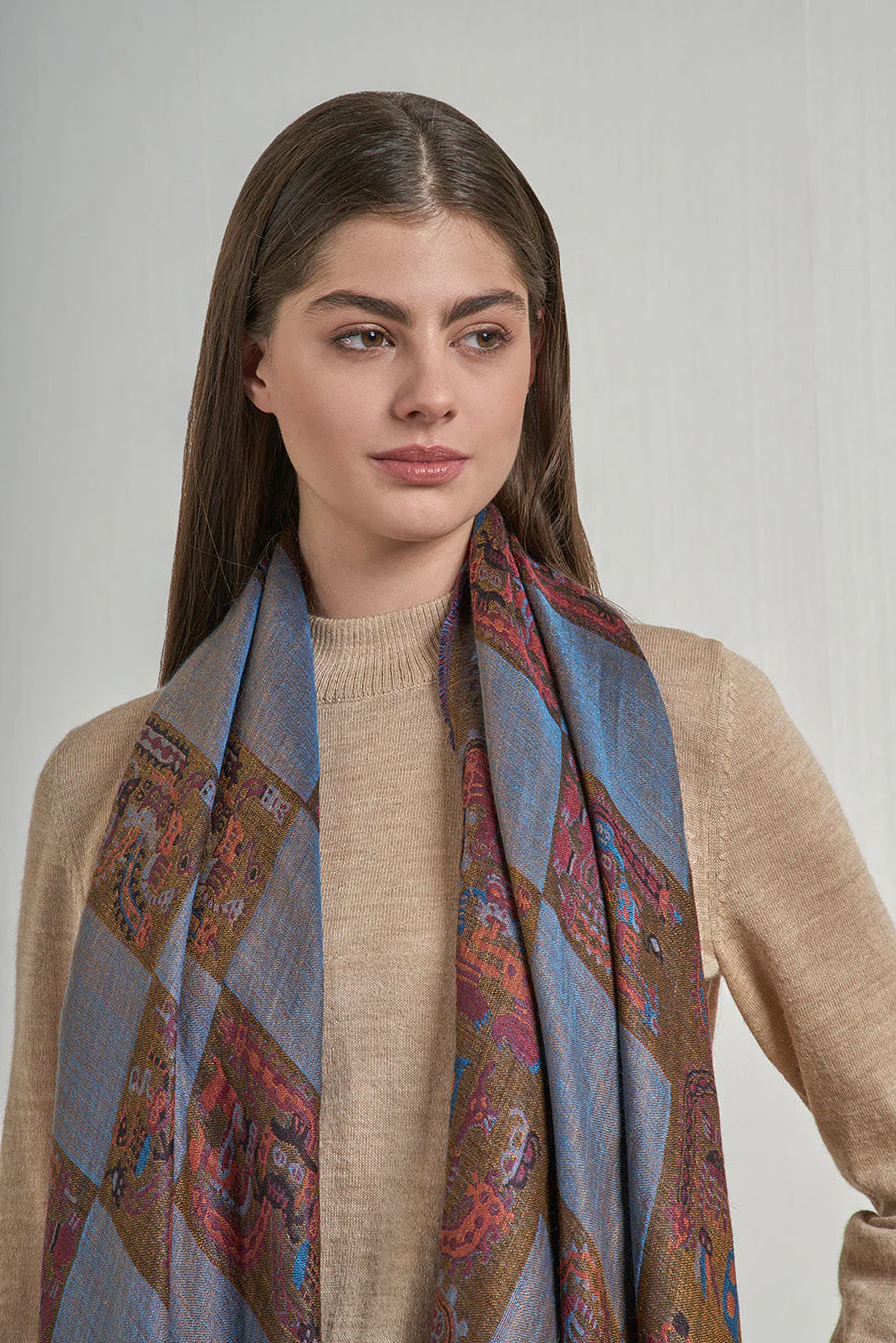Estola Nazca - 33 De Royal Alpaca & Seda Color Negro - Image 6
