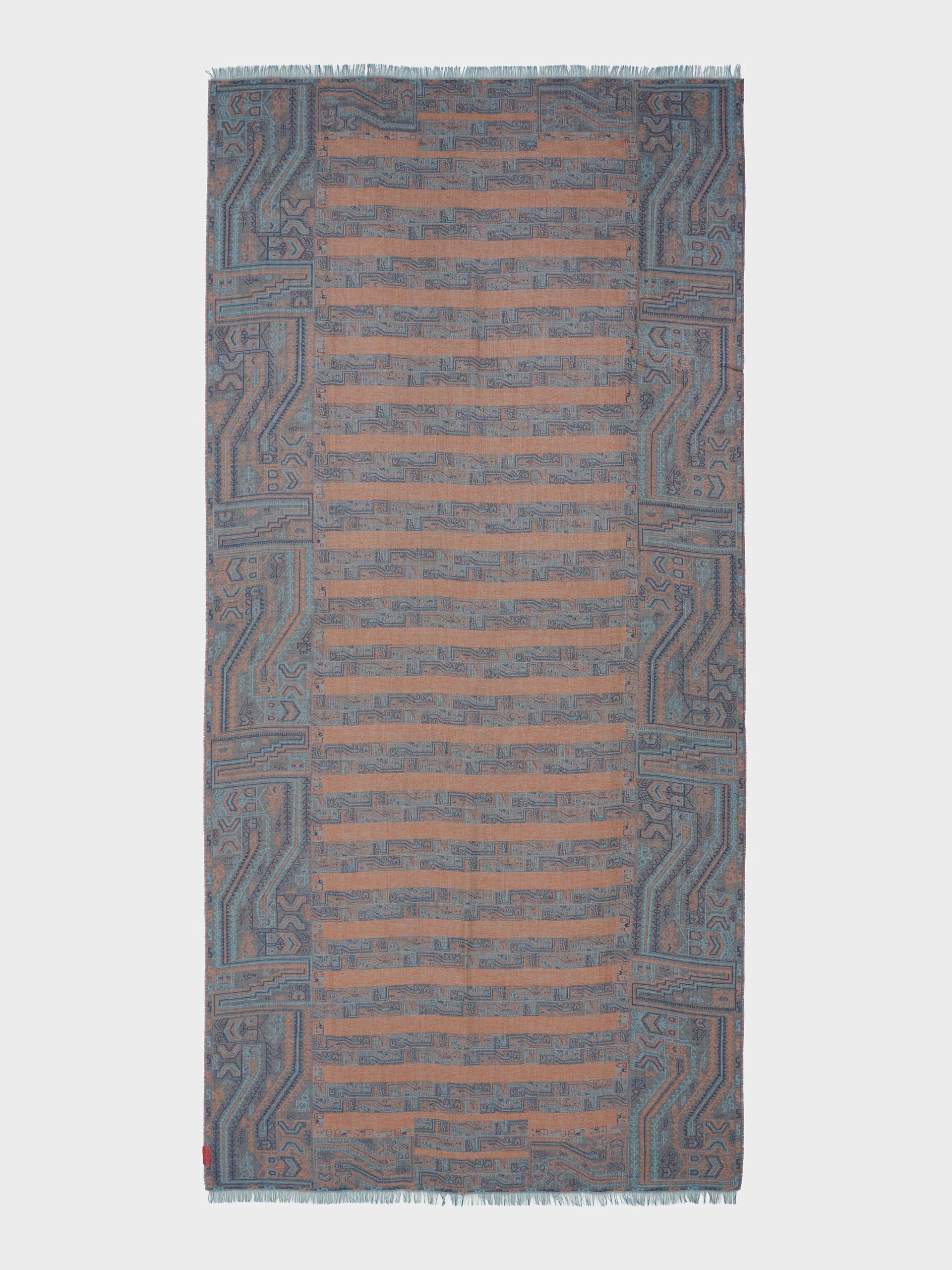 Estola Paracas - 19 De Royal Alpaca Y Seda Color Azul - Image 6