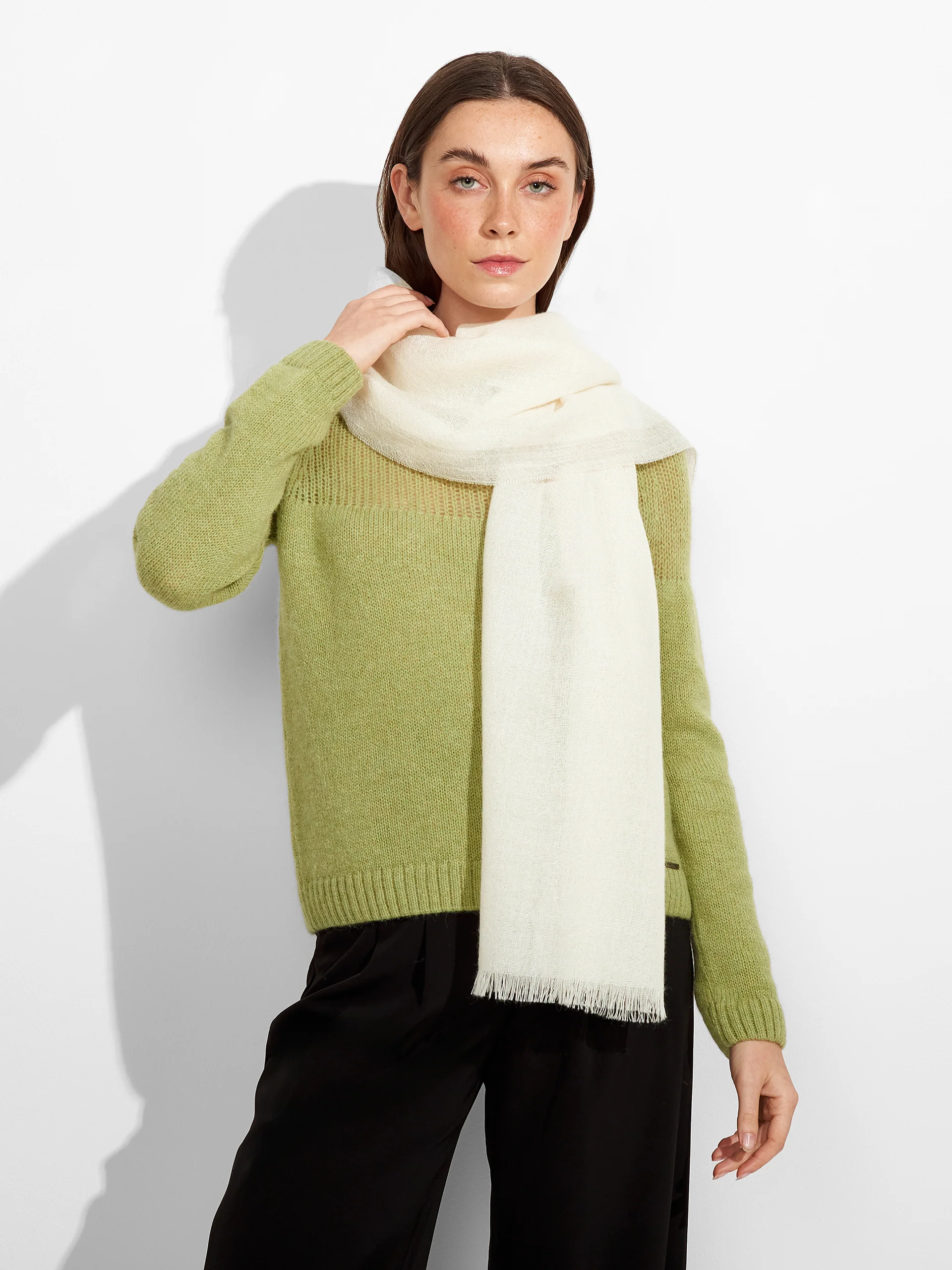 Estola Rum De Baby Alpaca Color Ecru