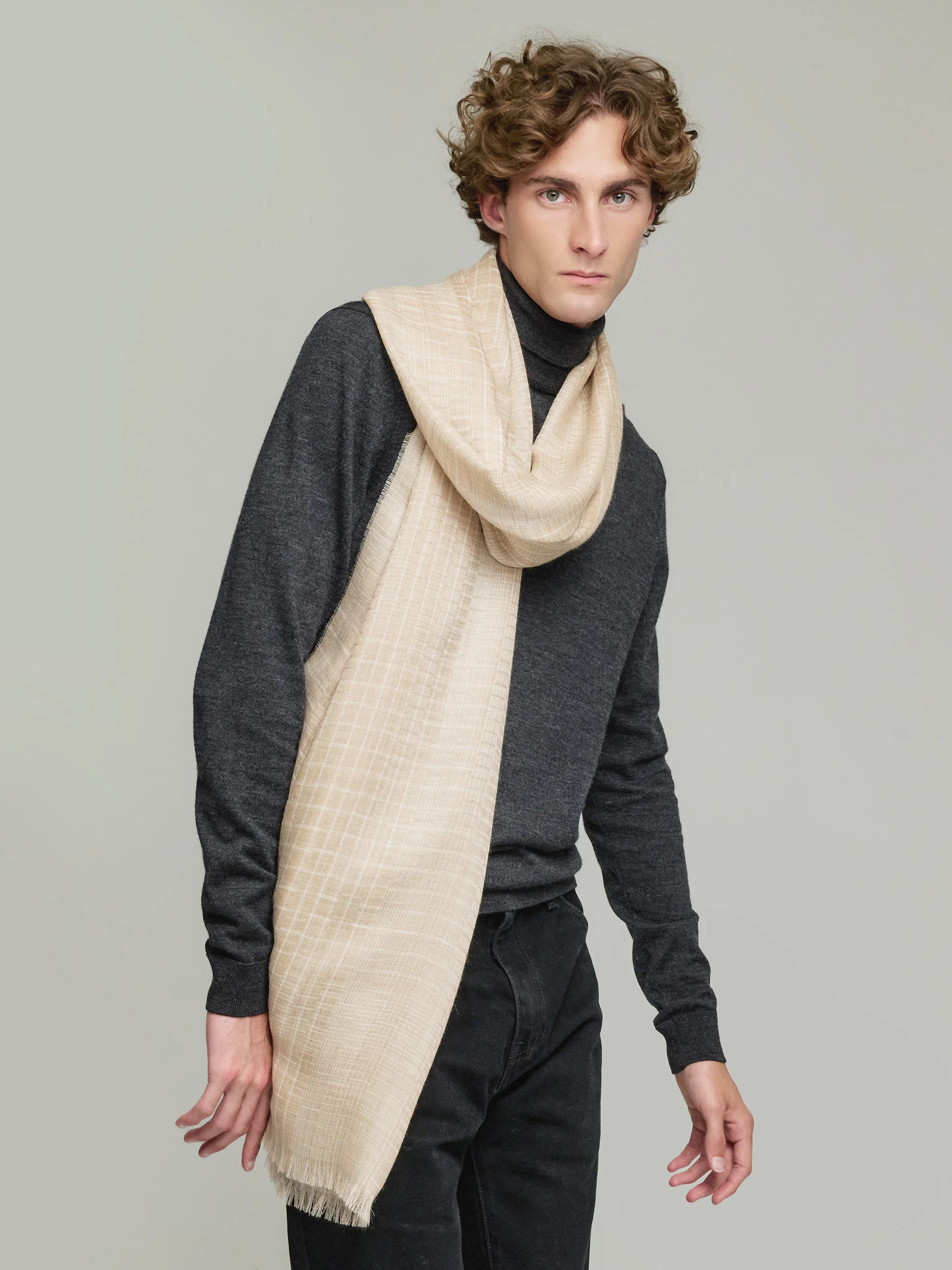 Estola Vermondi Eco De Baby Alpaca Color Beige - Image 4