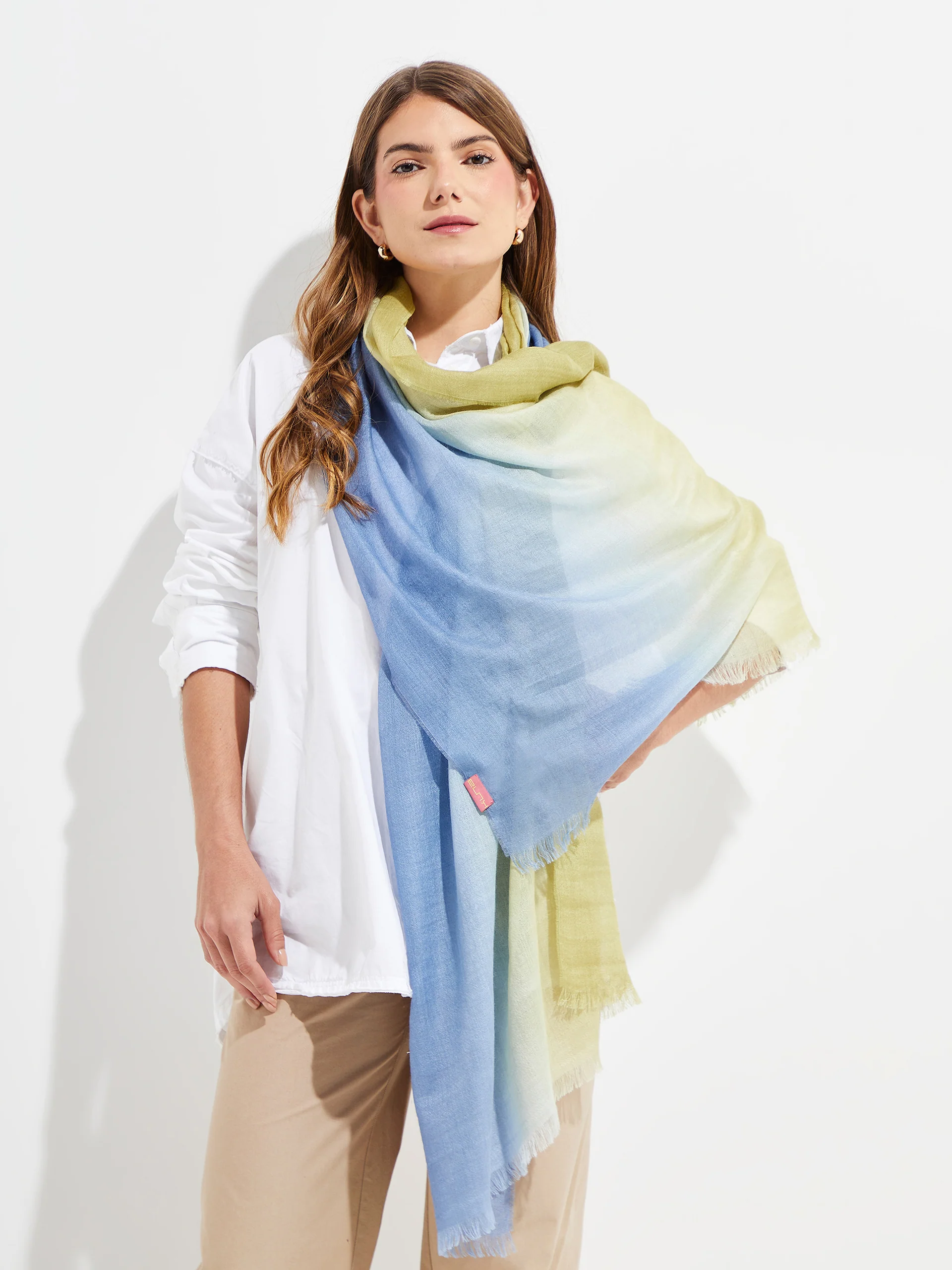 Estola Yacob De Baby Alpaca Color Azul