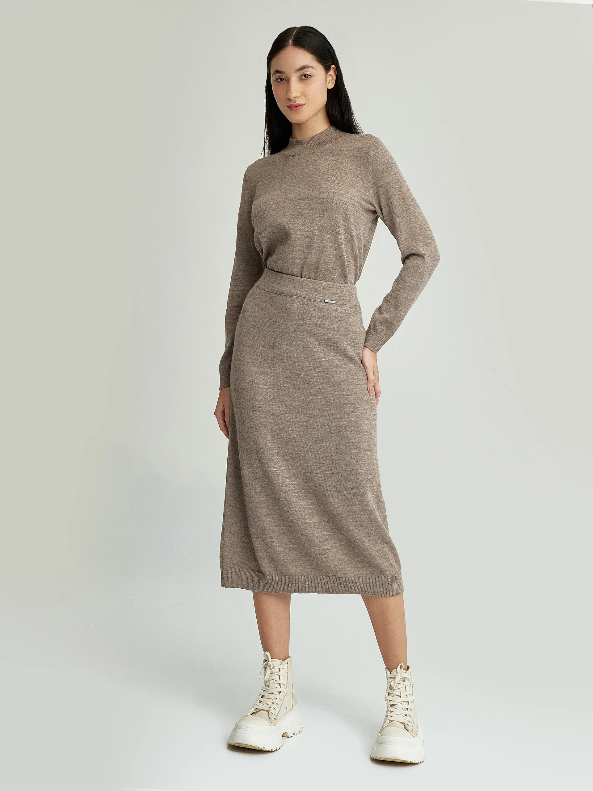 Falda Yngrid De Baby Alpaca Color Beige - Image 4
