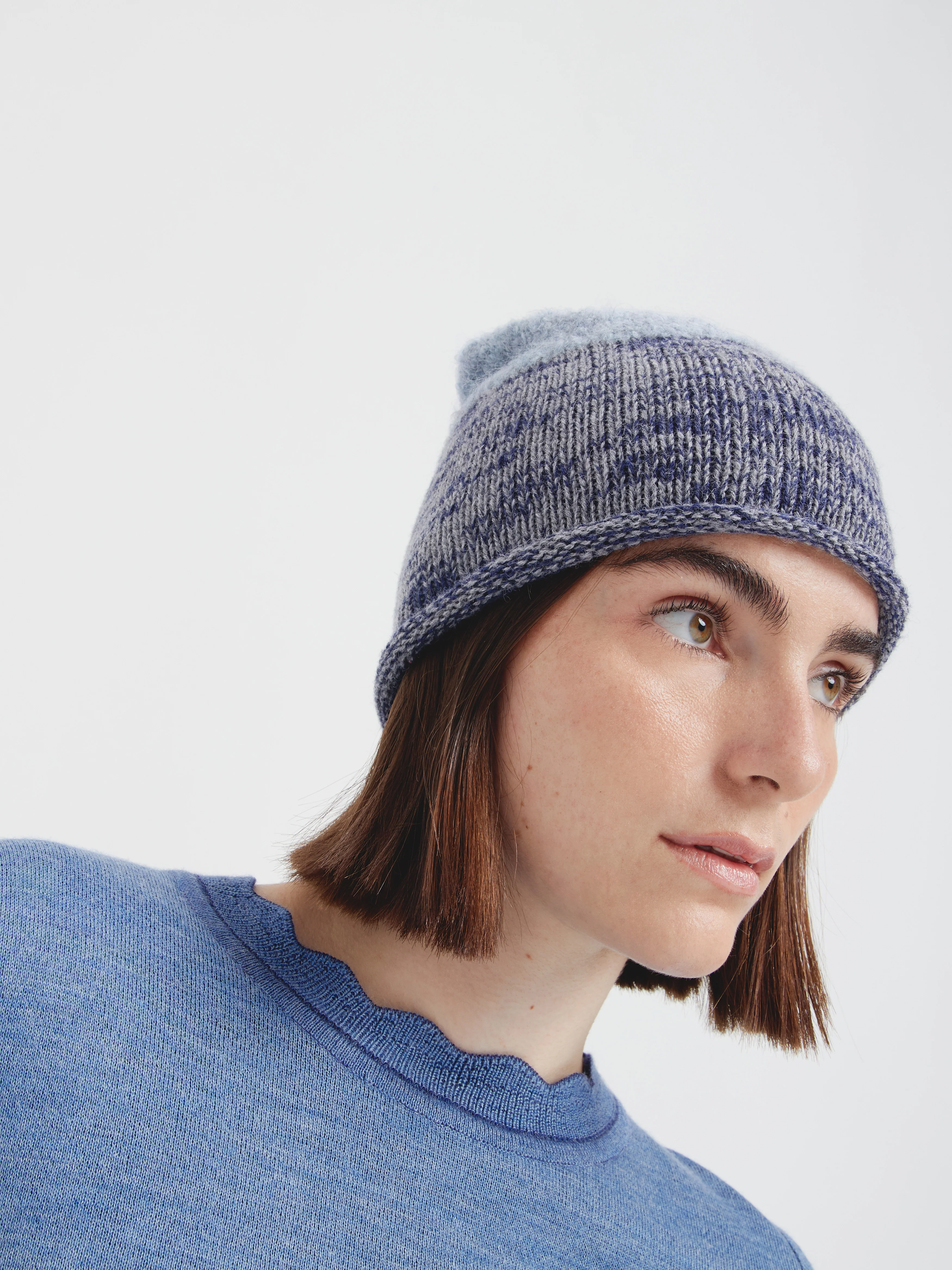 Gorro Cameo De Baby Alpaca Color Azul - Image 2