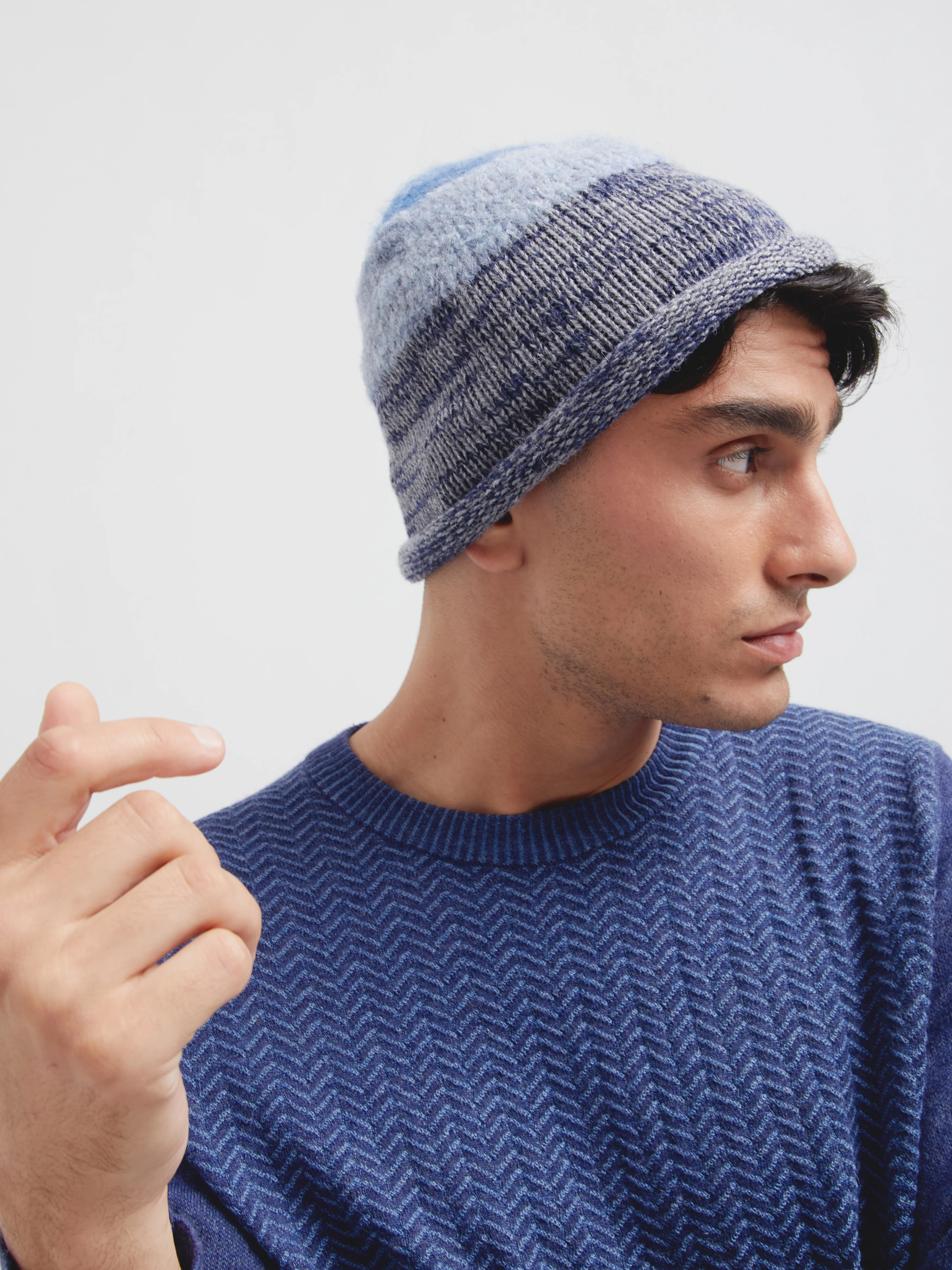 Gorro Cameo De Baby Alpaca Color Azul - Image 4
