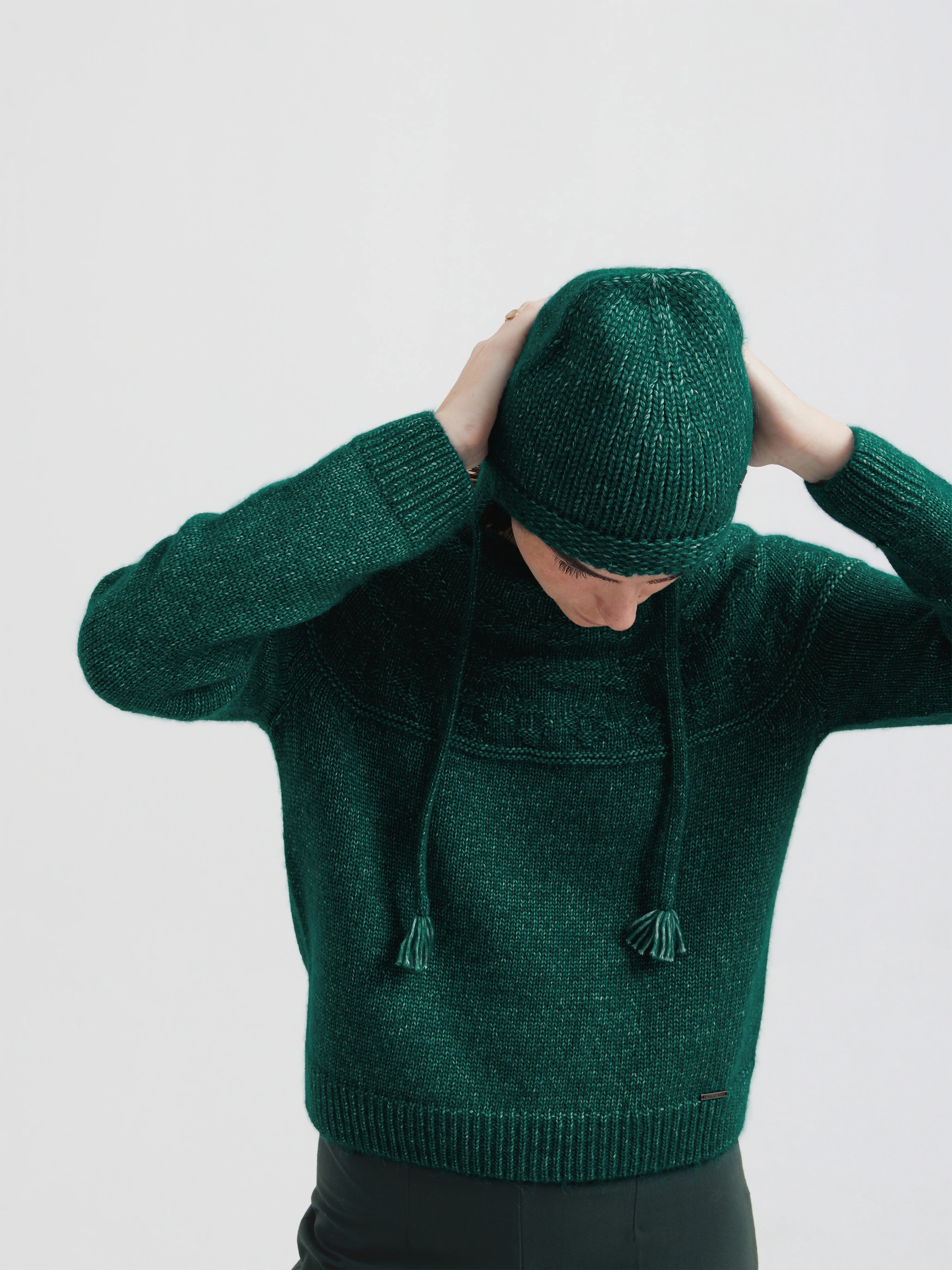 Gorro Chic De Baby Alpaca Color Verde - Image 2