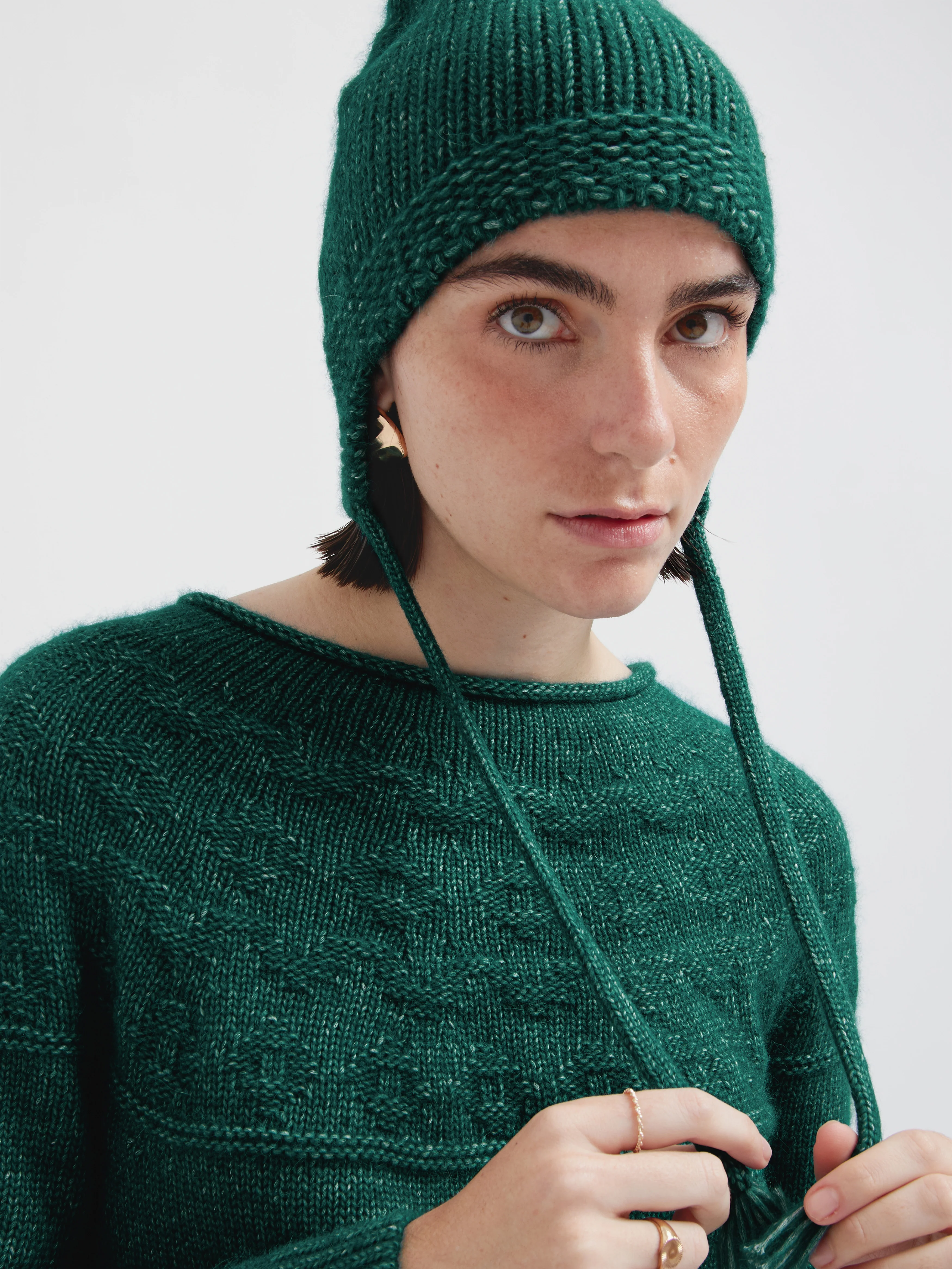 Gorro Chic De Baby Alpaca Color Verde - Image 3