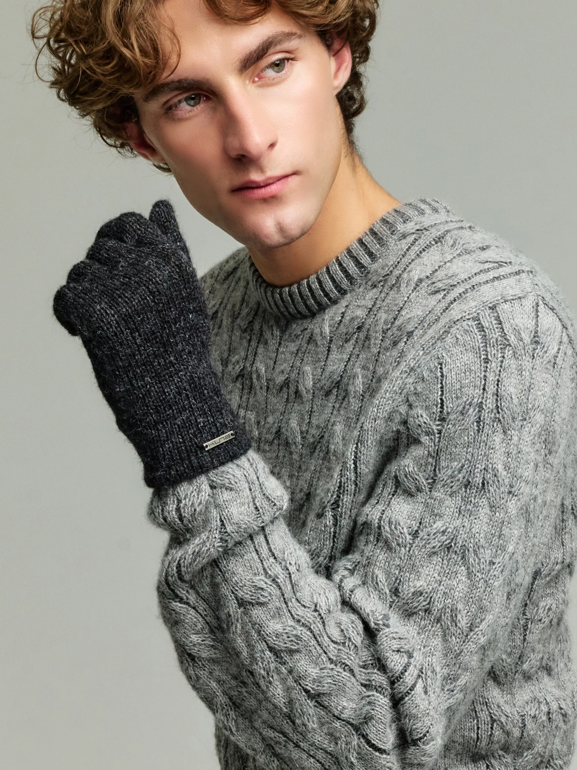 Guantes Paolo De Baby Alpaca Color Gris - Image 5