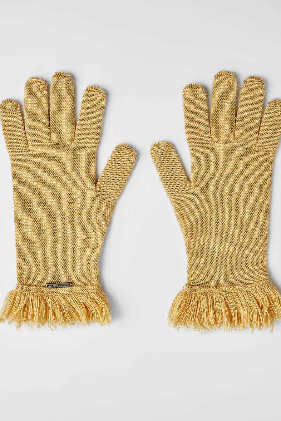 Guantes Wolyn De Baby Alpaca Color Amarelo - Image 2