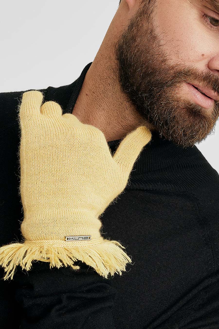 Guantes Wolyn De Baby Alpaca Color Amarelo - Image 5