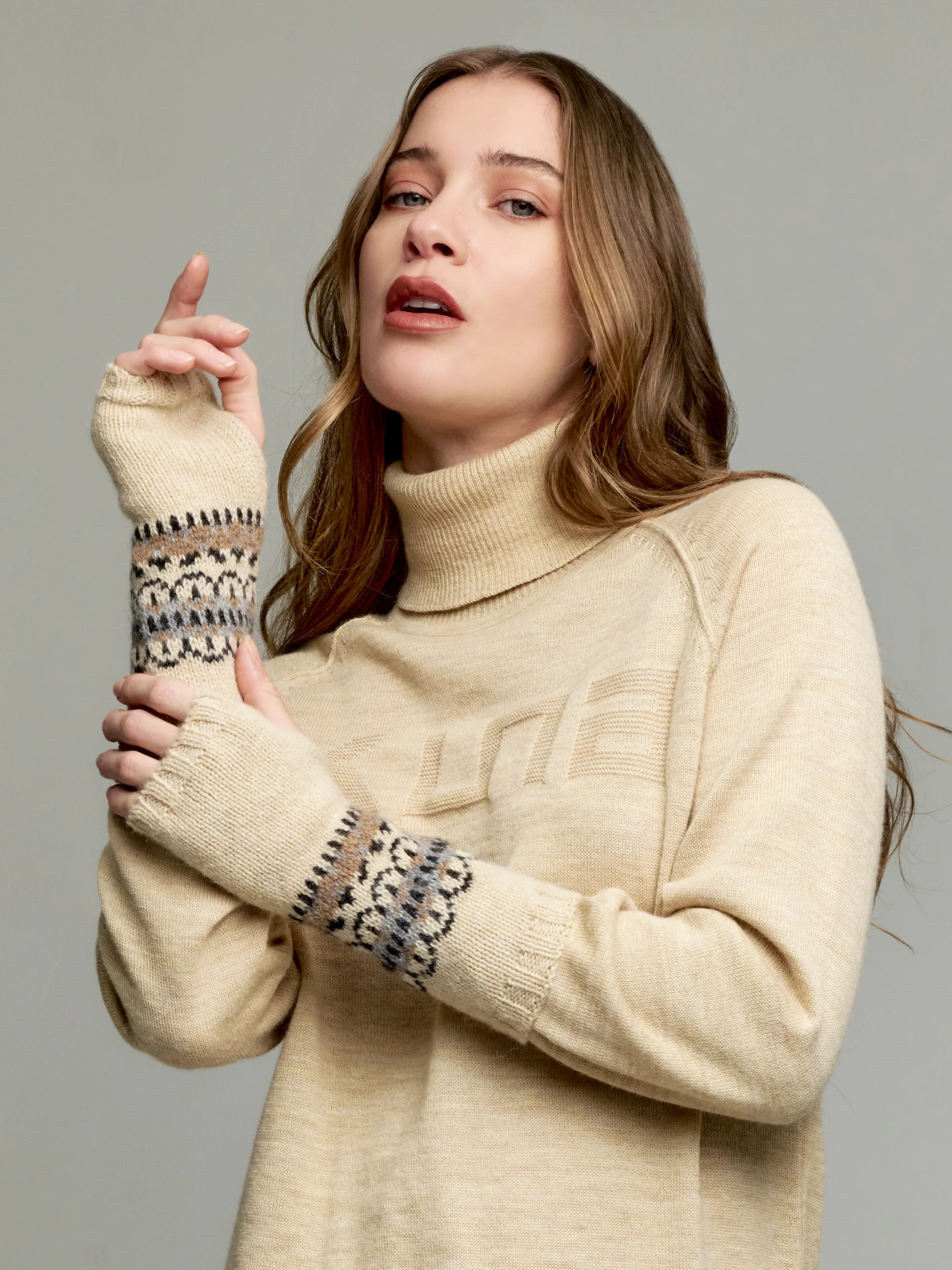 Guantes Yoke Gloves De Baby Alpaca Color Beige