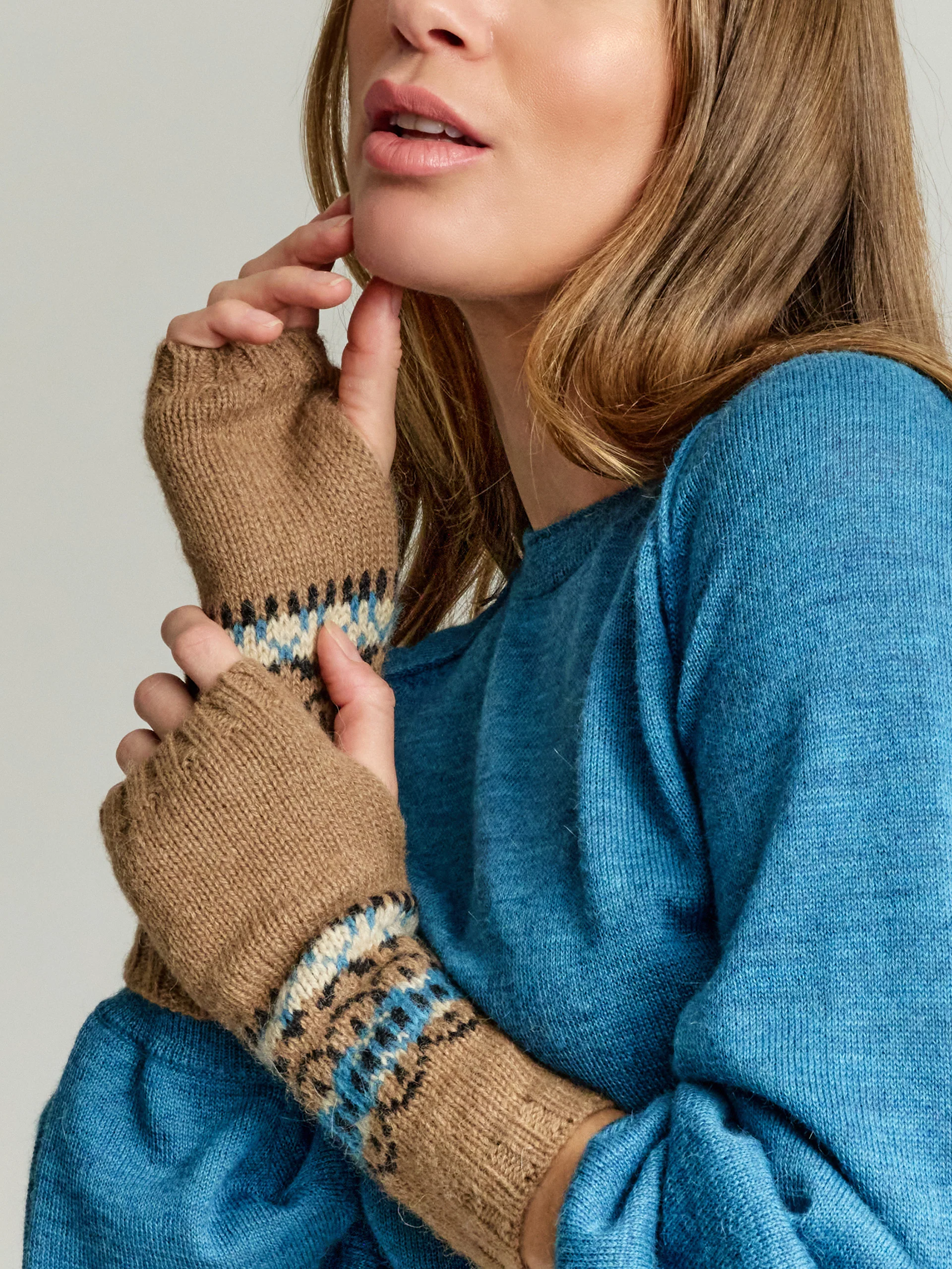Guantes Yoke Gloves De Baby Alpaca Color Camel - Image 3