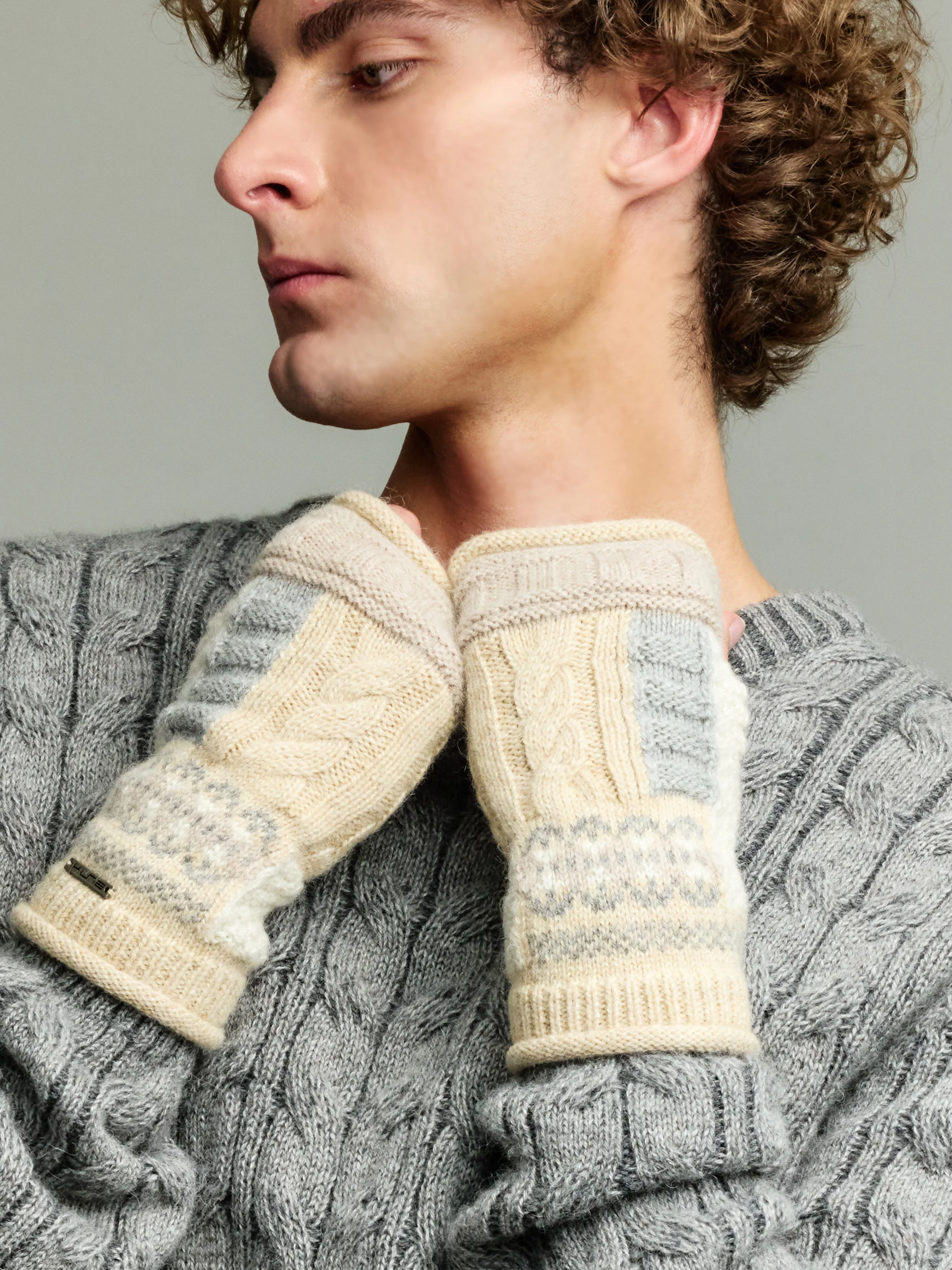 Guantes Yourself De Baby Alpaca Color Beige - Image 5