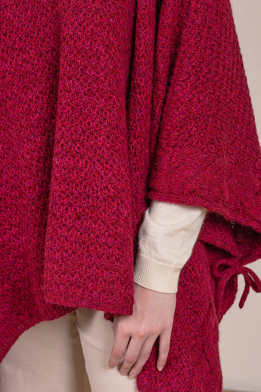 Poncho Valdivieso De Baby Alpaca Color Fiamma - Image 4