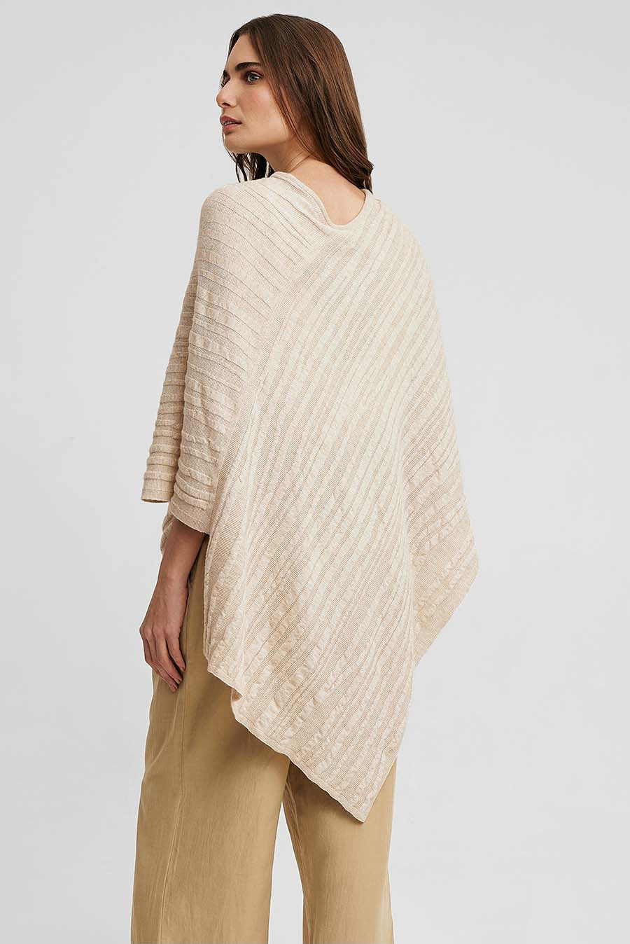 Poncho Wasabi De Algodón & Baby Alpaca Color Arizona - Image 3