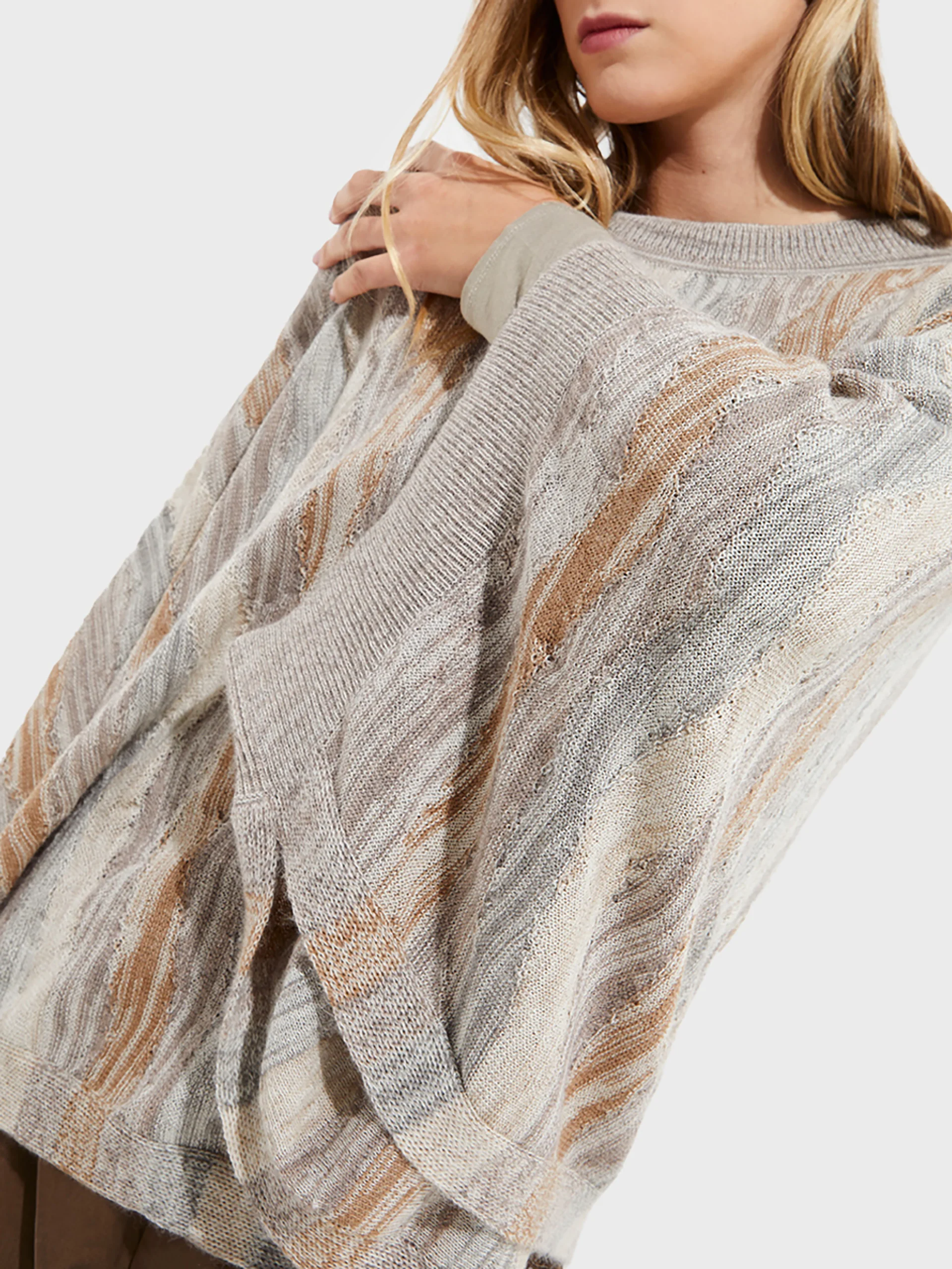 Poncho Yola De Baby Alpaca Color Beige - Image 5