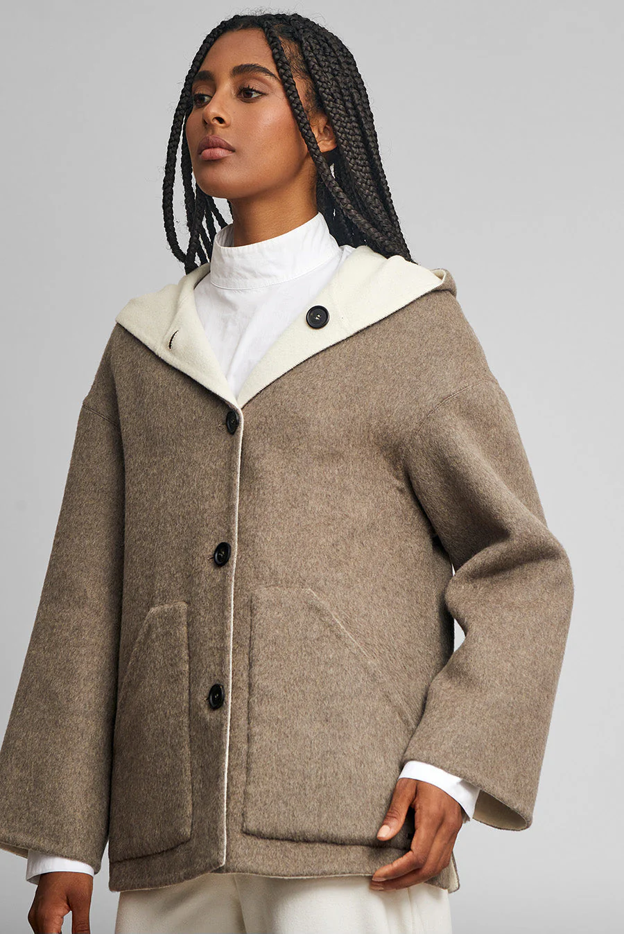 Saco Whoopi De Baby Alpaca Color Sepia & Ecru - Image 7