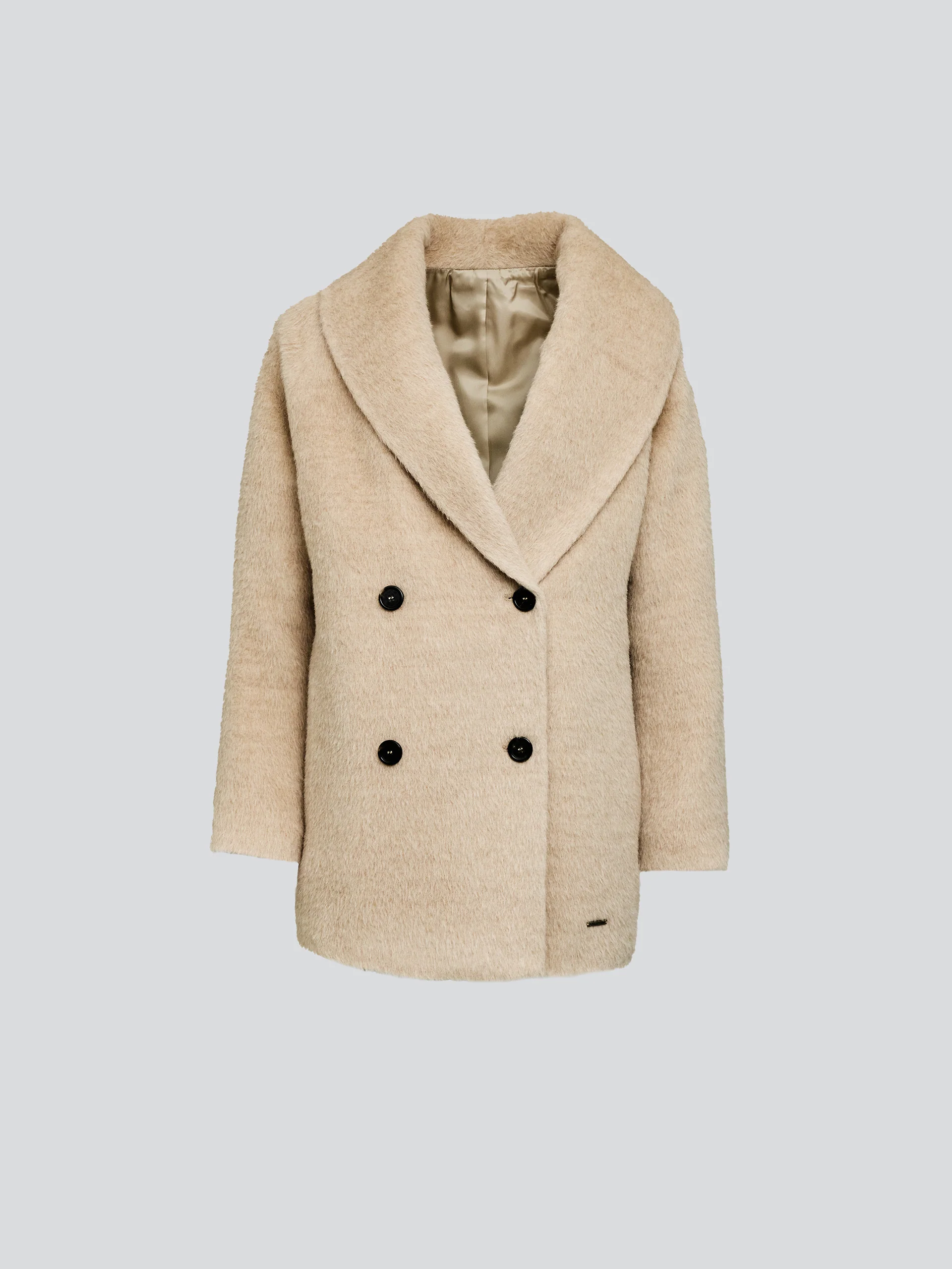 Saco Yvanka De Alpaca Suri Color Beige