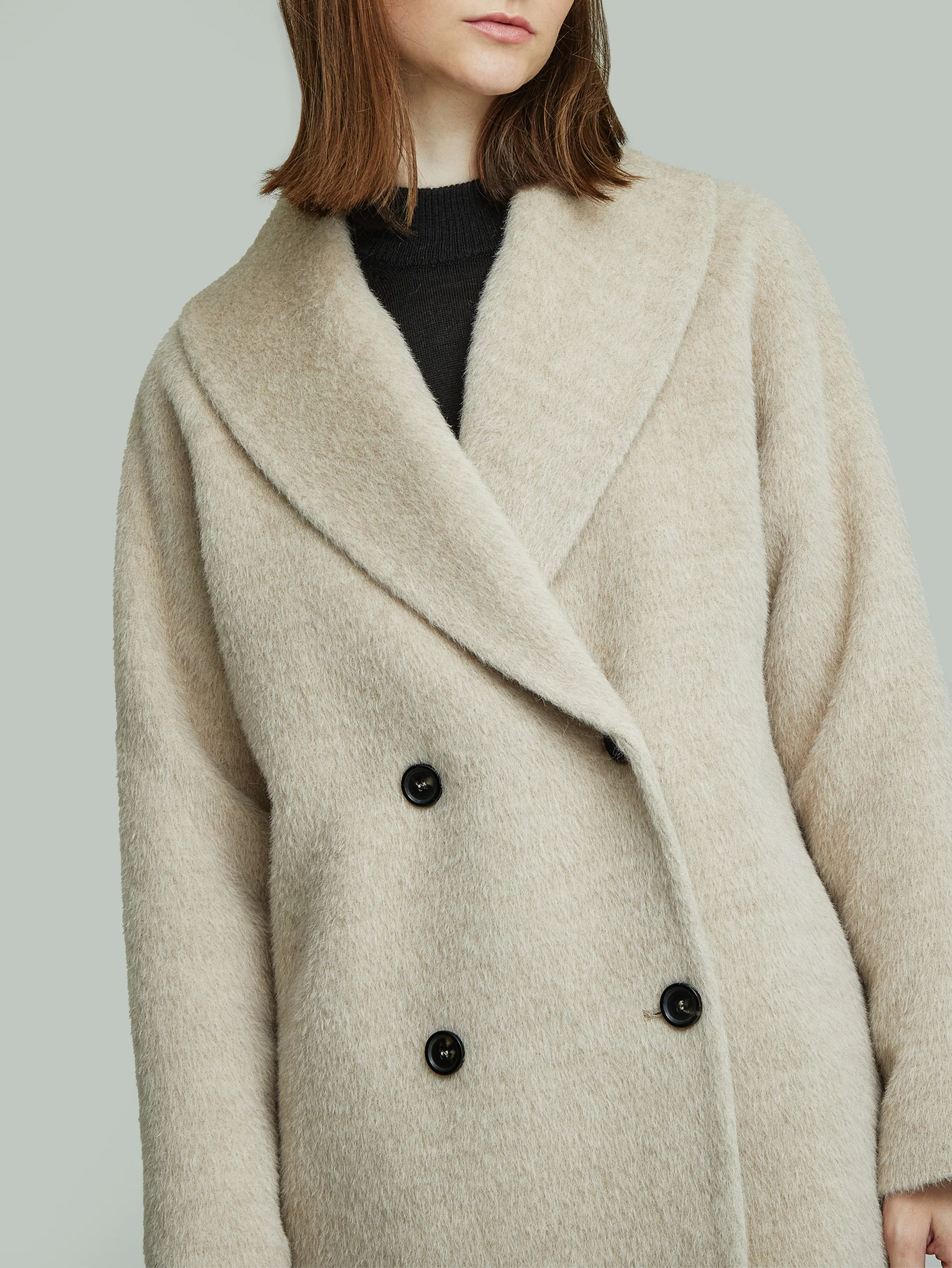 Saco Yvanka De Alpaca Suri Color Beige - Image 10