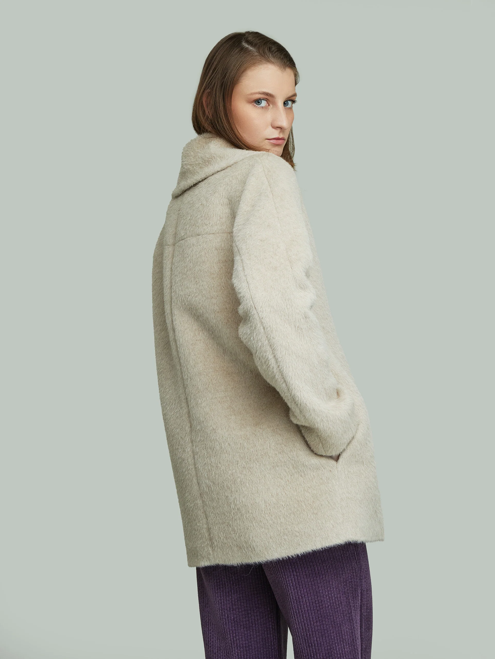 Saco Yvanka De Alpaca Suri Color Beige - Image 8