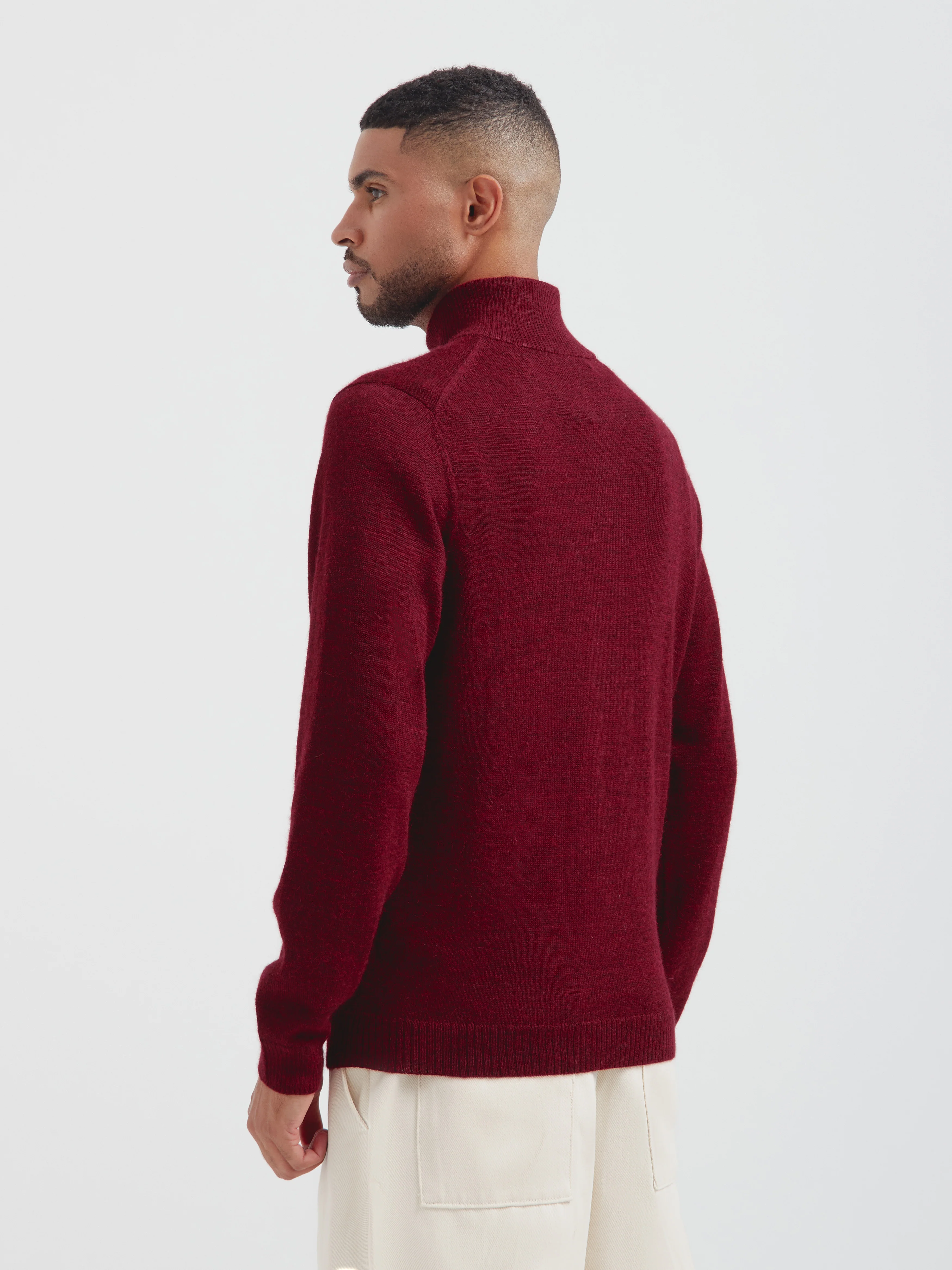 Suéter Albert De Baby Alpaca Color Guinda - Image 3
