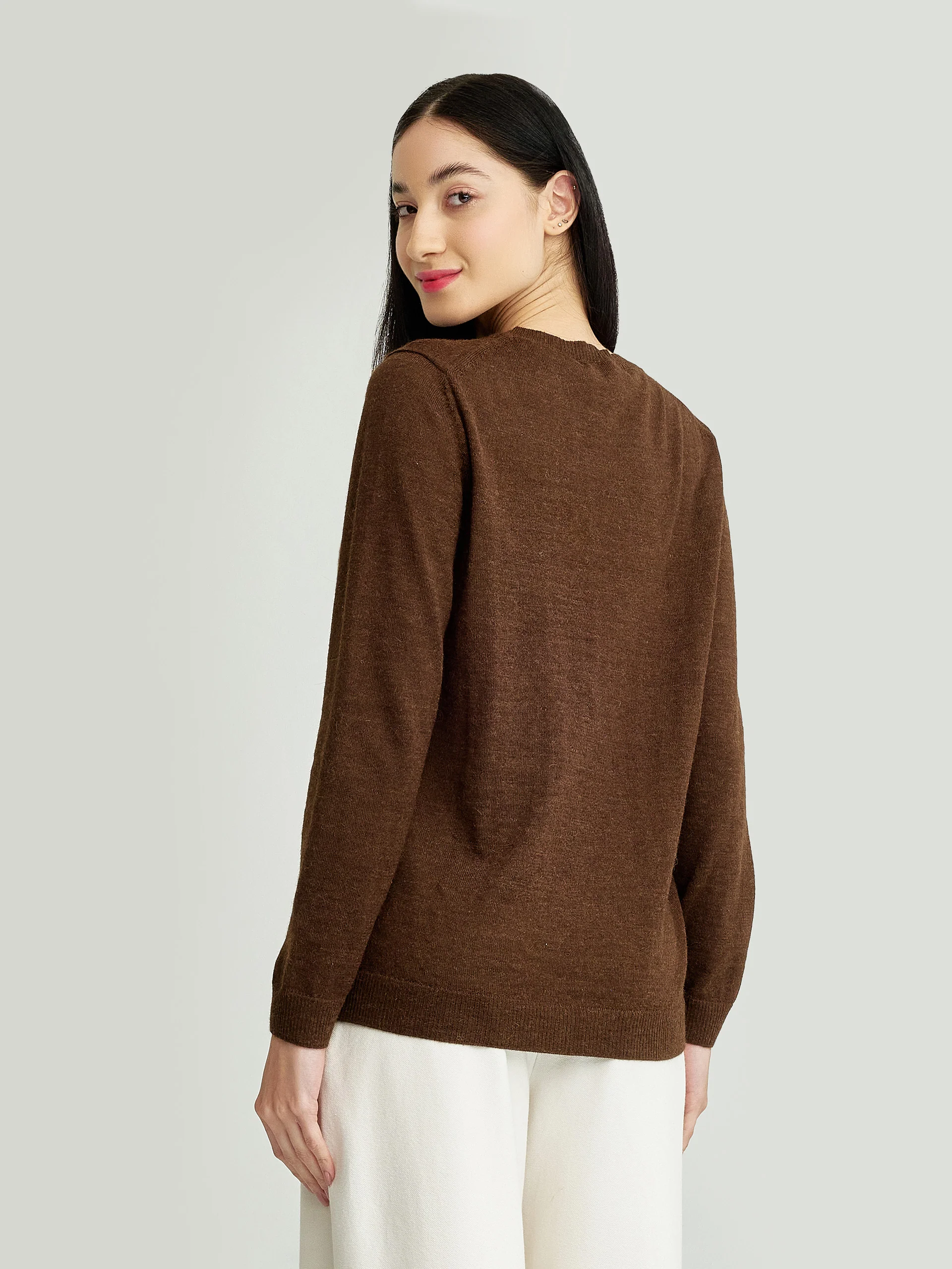 Suéter Alexia De Baby Alpaca Color Marrón - Image 3