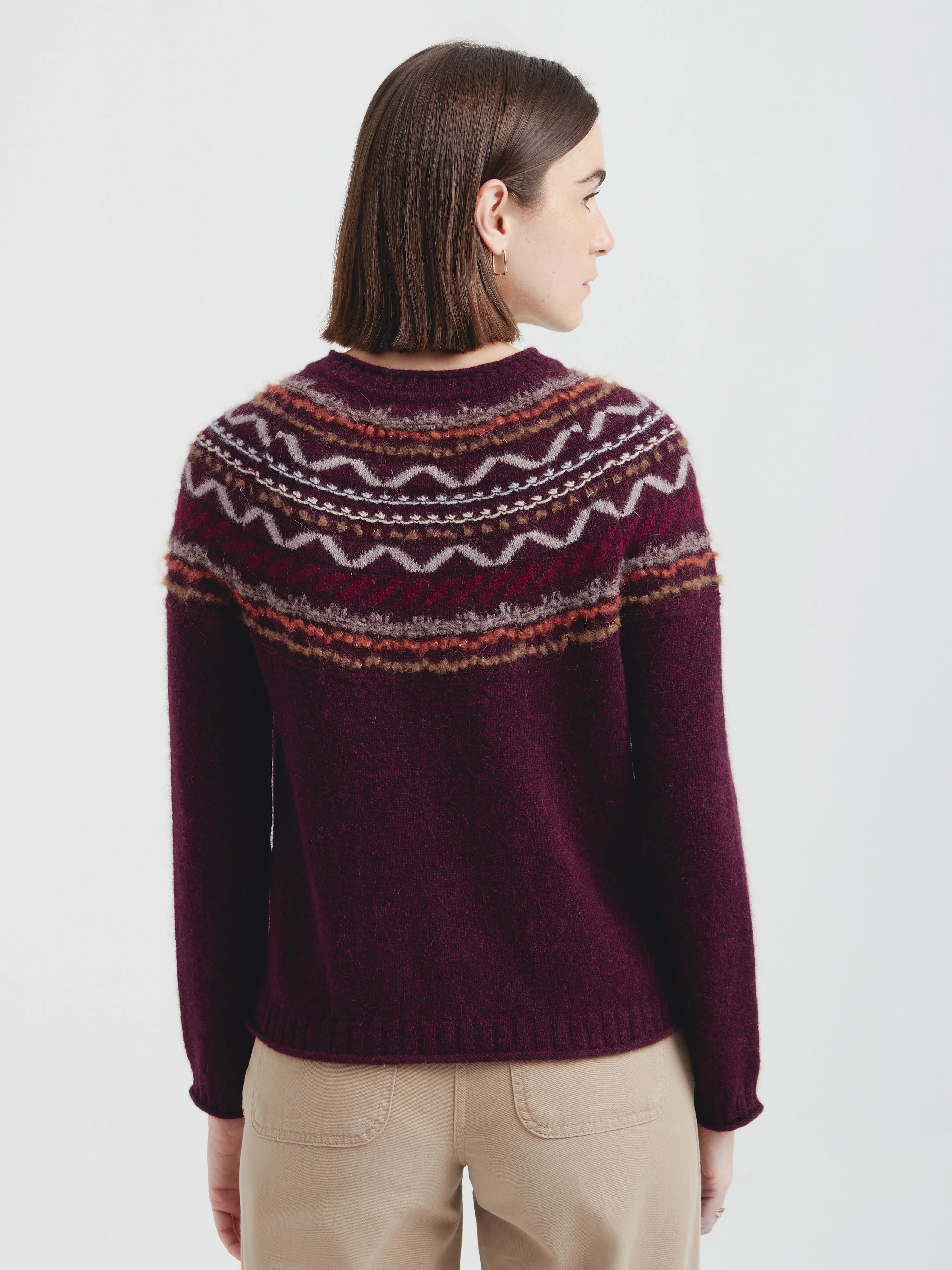 Suéter Camila De Baby Alpaca Color Guinda - Image 3