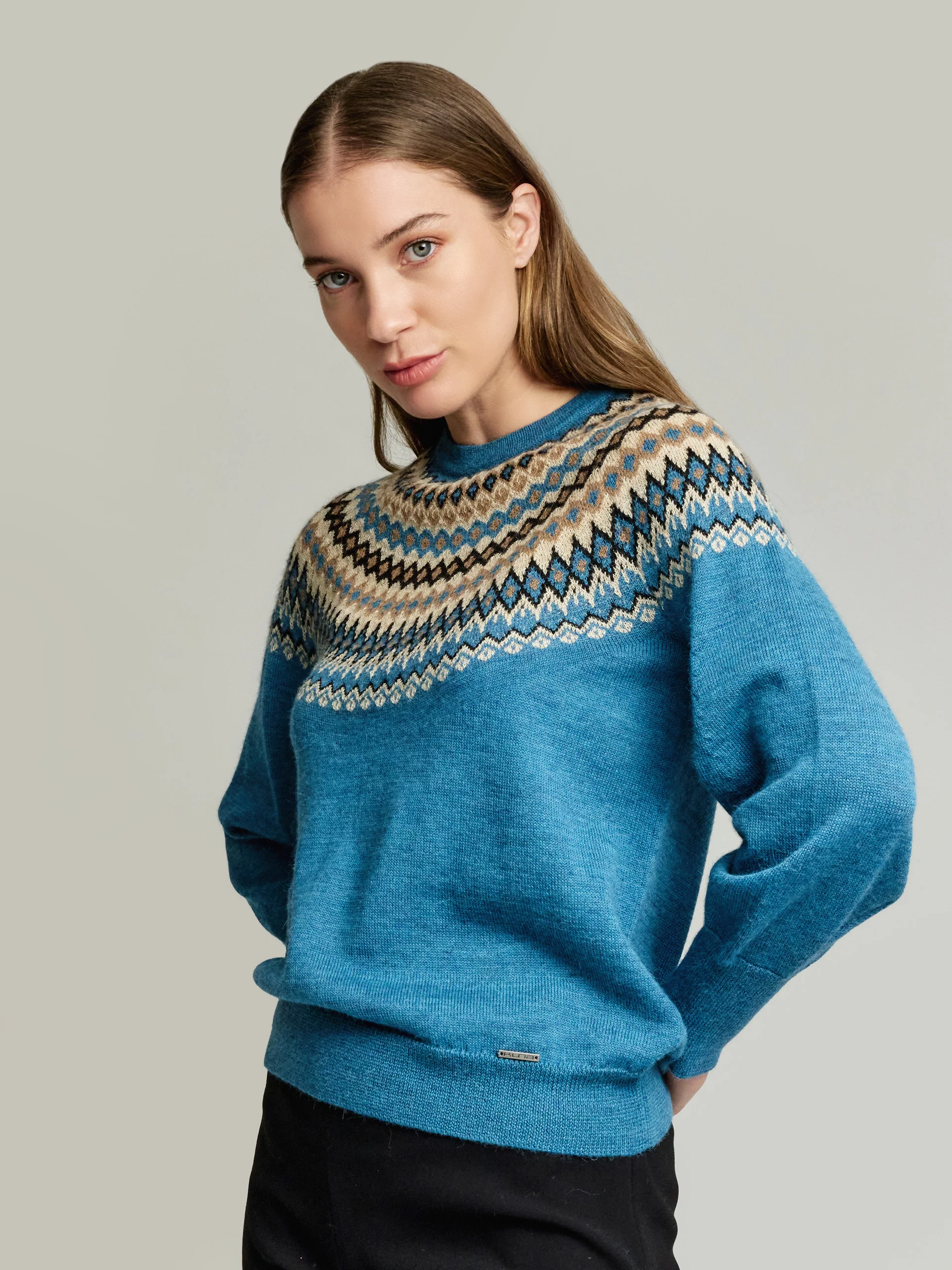 Suéter Yasmina De Baby Alpaca Color Celeste - Image 2