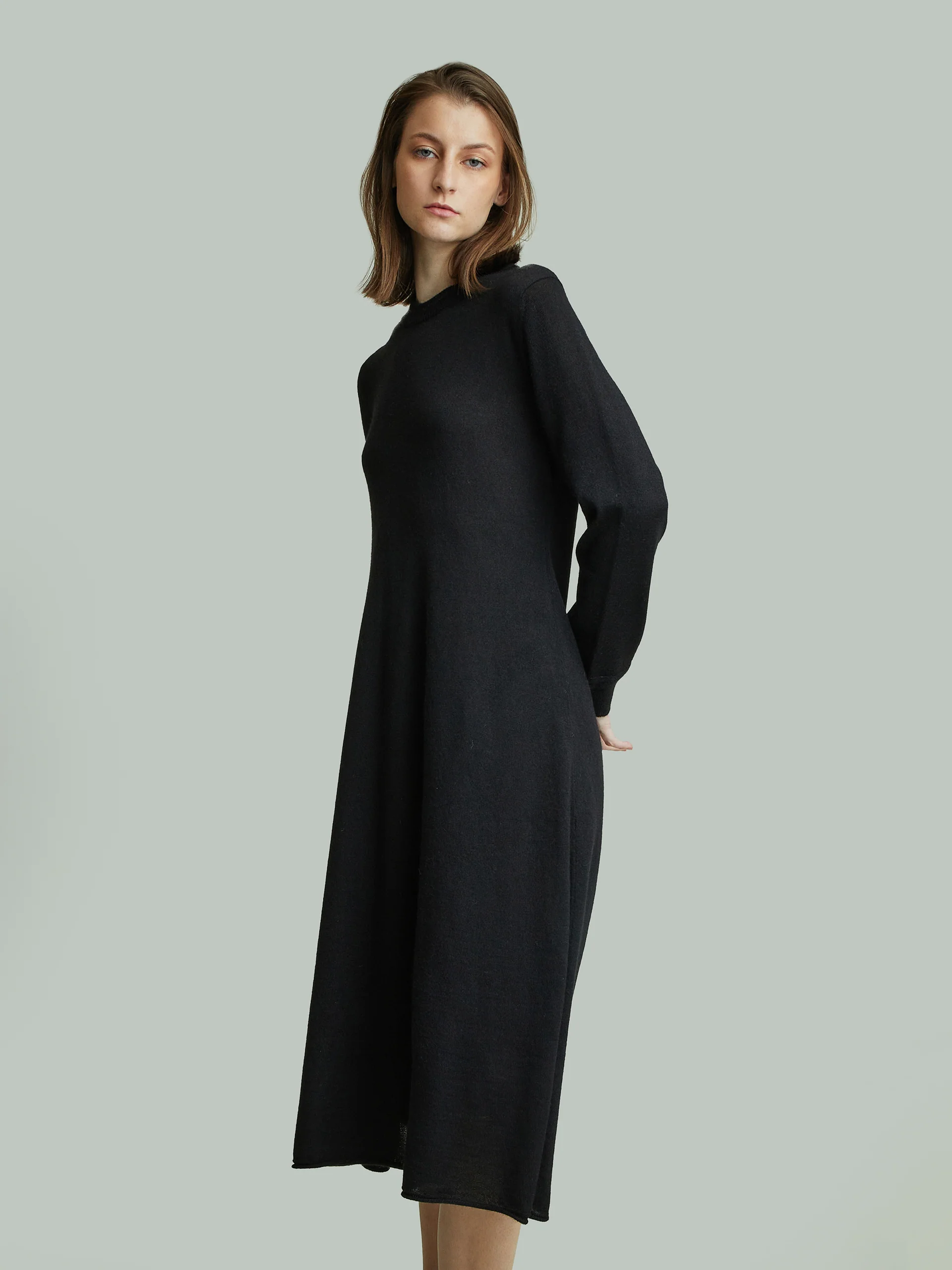 Vestido Brianna De Baby Alpaca Color Negro - Image 2