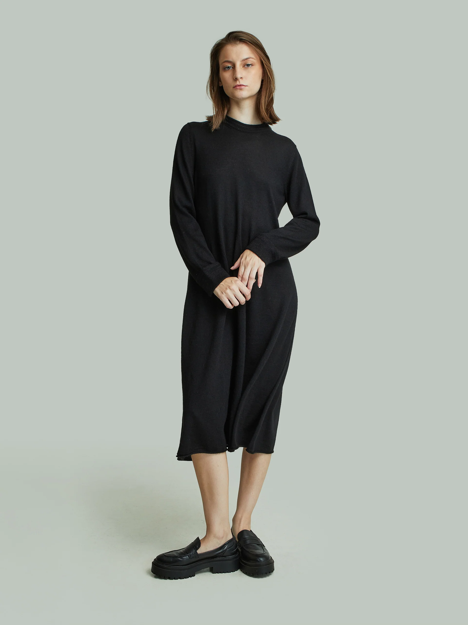 Vestido Brianna De Baby Alpaca Color Negro - Image 4