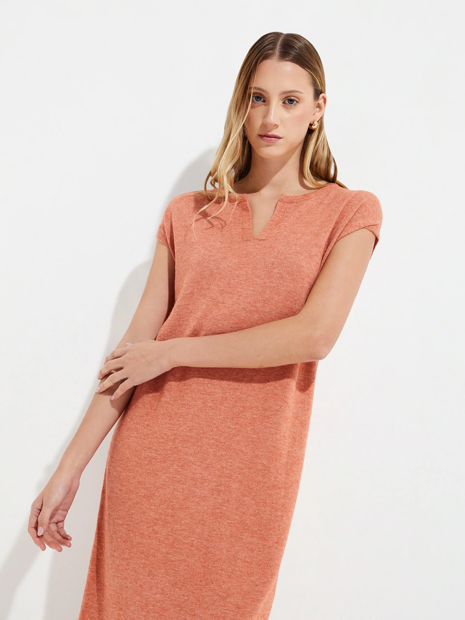 Vestido Uresti De Algodón Color Naranja - Image 2