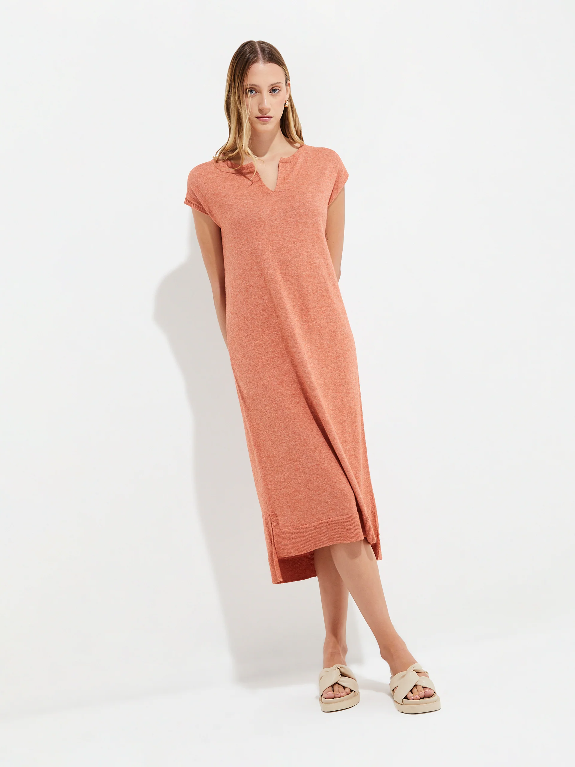 Vestido Uresti De Algodón Color Naranja - Image 4